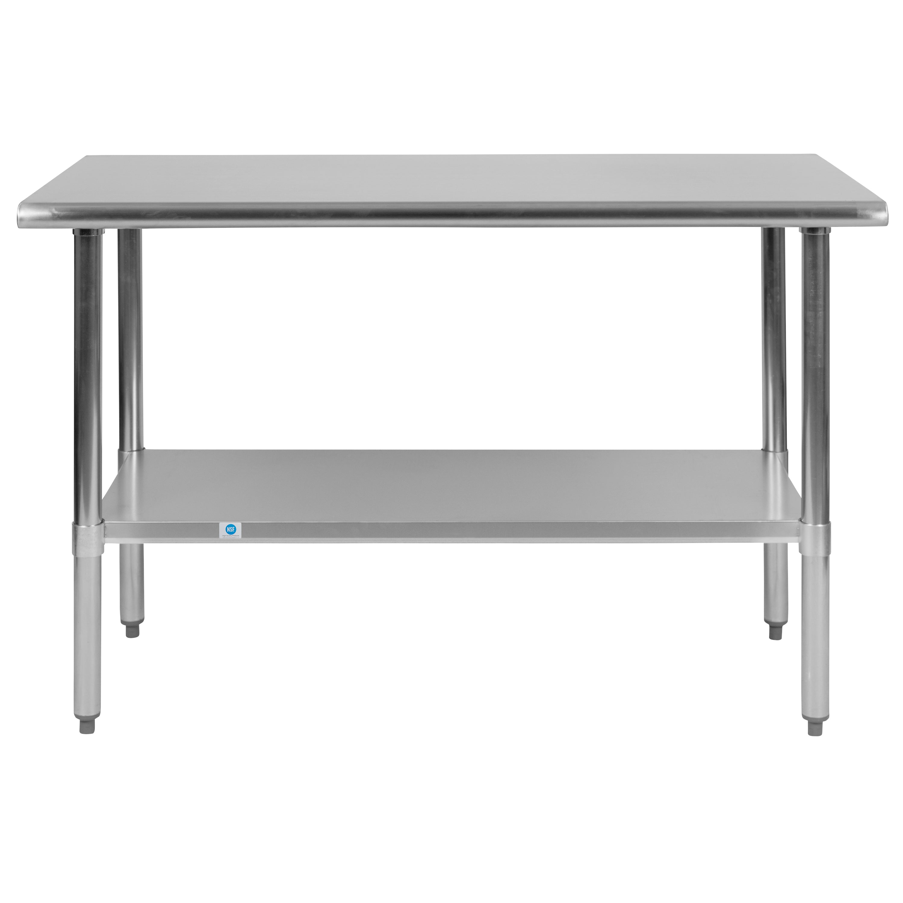 Rawcliffe Stainless Steel 18  Gauge Prep and Work Table with Undershelf - NSF Certified - 48"W x 24"D x 34.5"H