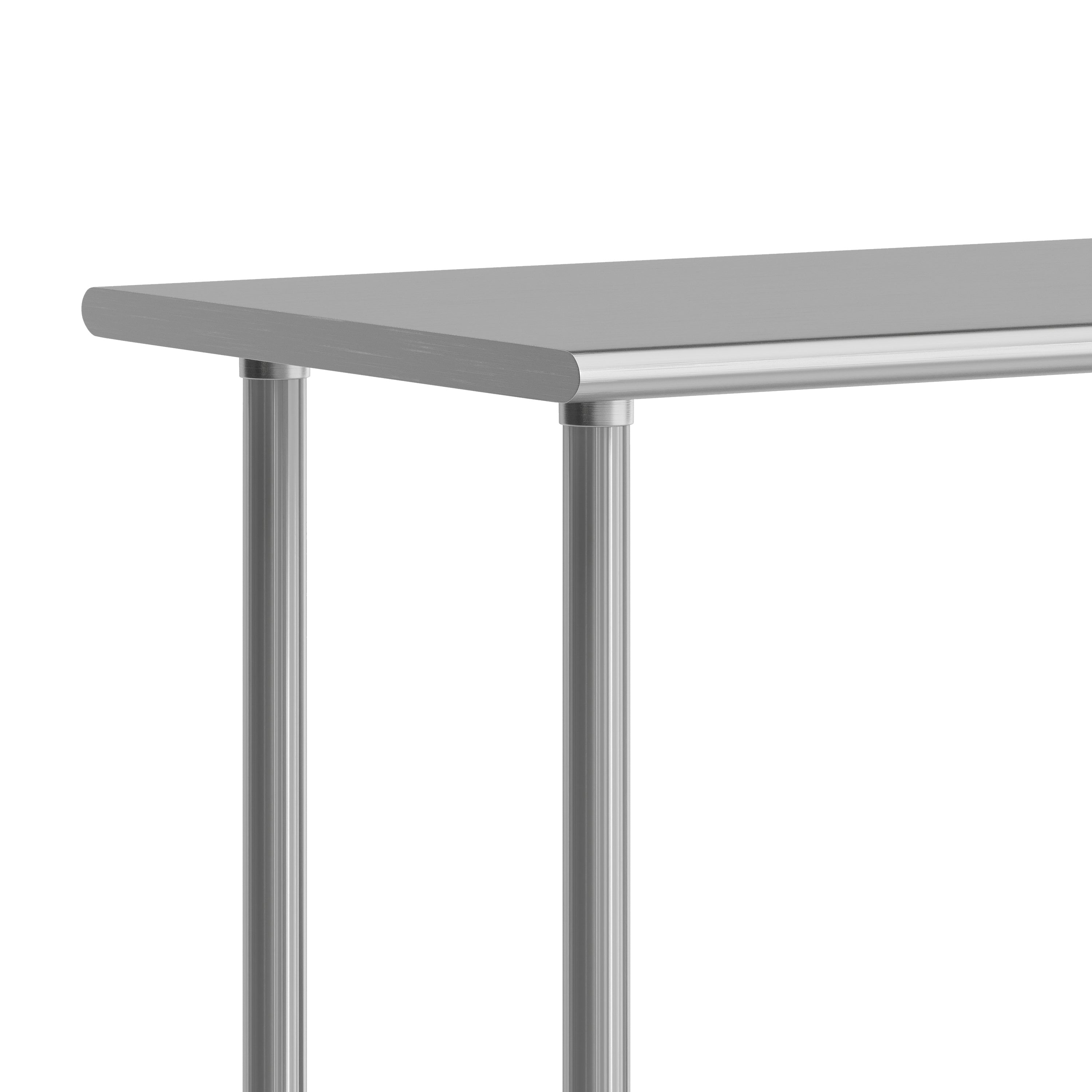 Reese Portable Prep and Work Table with NSF Certified 18 Gauge Stainless Steel Top Shelf, Galvanized Steel Undershelf and 4 Casters with 2 Locking