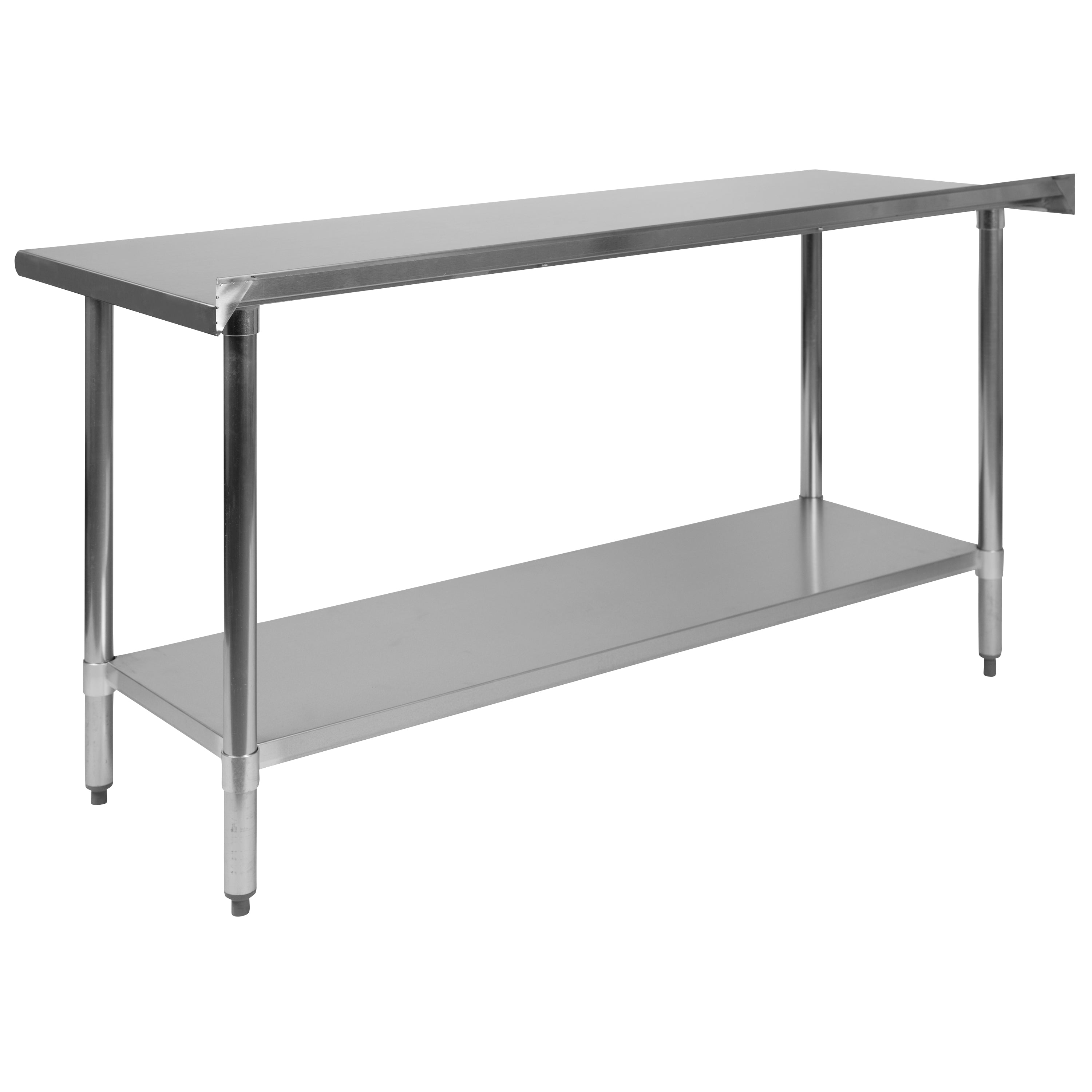 Reese Stainless Steel 18  Gauge Prep and Work Table with 1.5" Backsplash and Undershelf - NSF Certified - 60"W x 24"D x 36"H