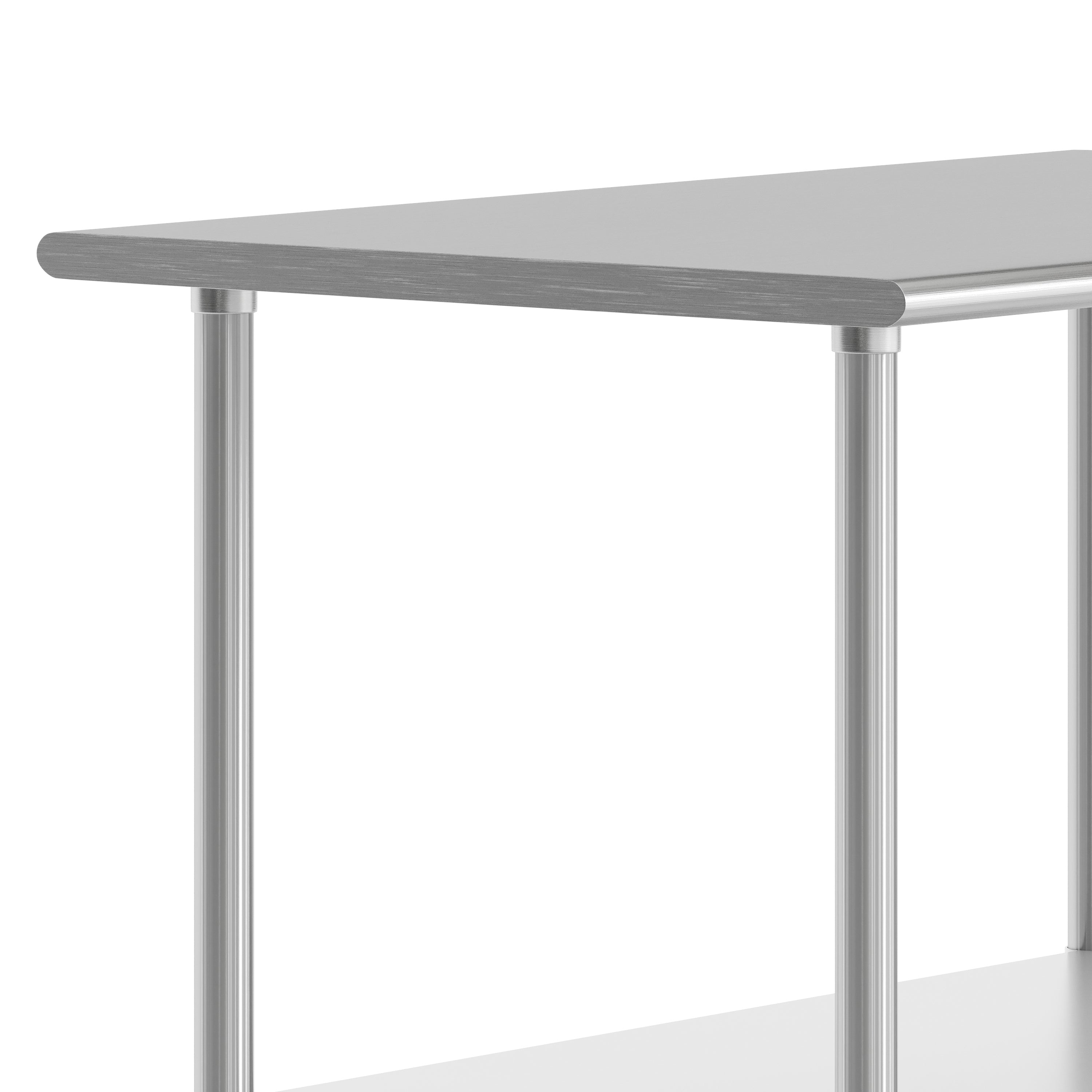 Reese 24x72 Portable Prep and Work Table with NSF Certified 18 Gauge Stainless Steel Top Shelf, Galvanized Steel Undershelf, 4 Casters with 2 Locking