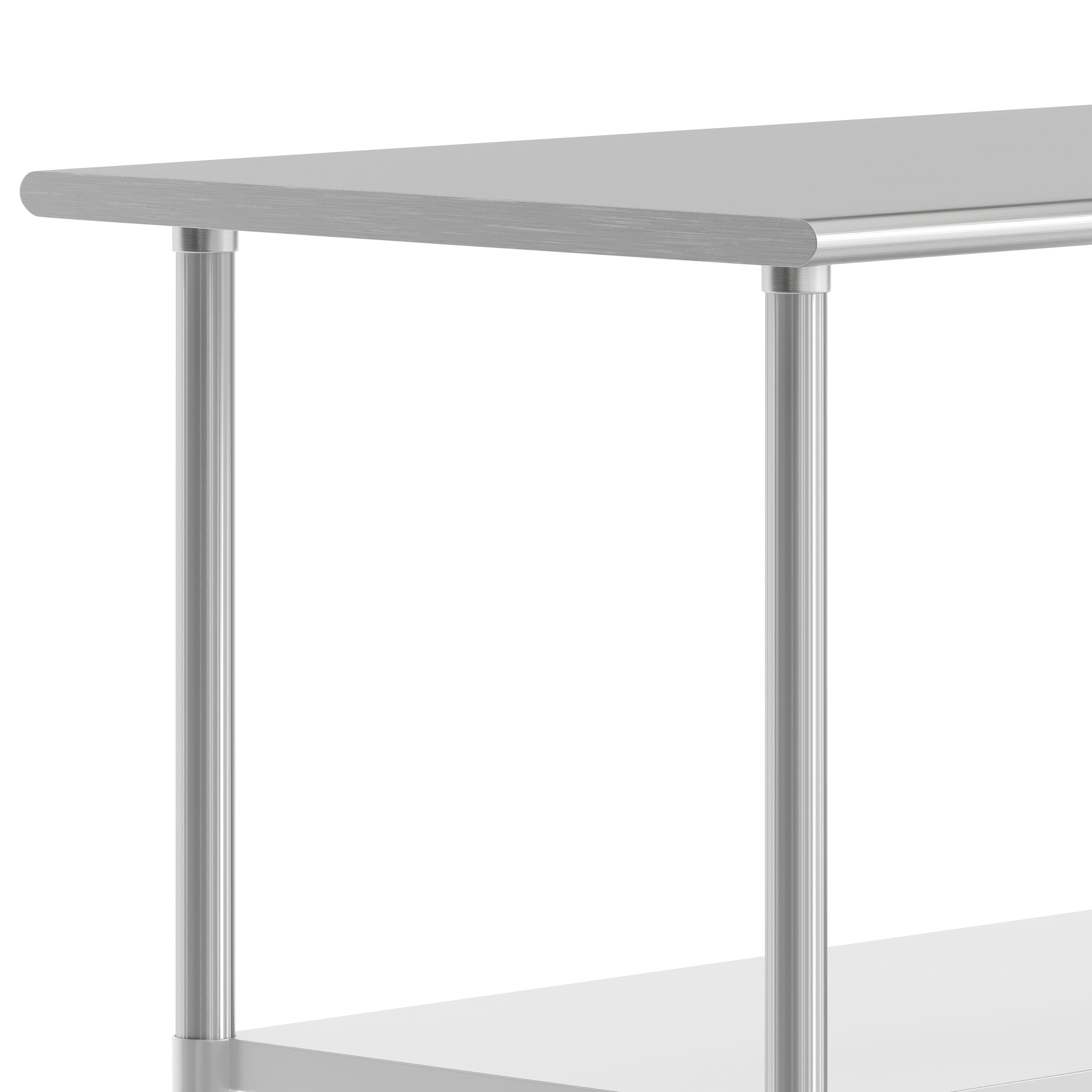 Reese 24x72 Portable Prep and Work Table with NSF Certified 18 Gauge Stainless Steel Top Shelf and Adjustable Galvanized Steel Undershelf