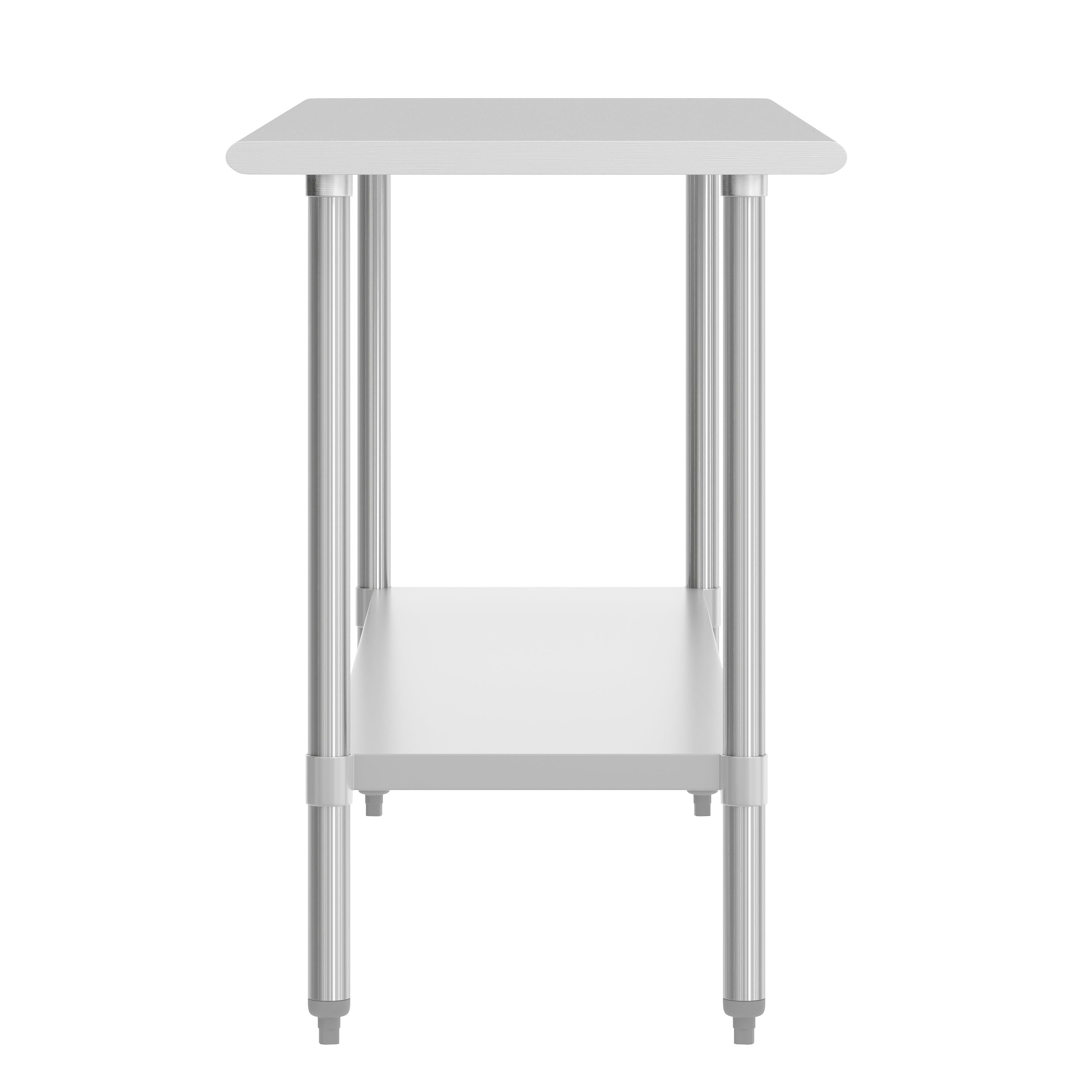 Reese 24x72 Portable Prep and Work Table with NSF Certified 18 Gauge Stainless Steel Top Shelf and Adjustable Galvanized Steel Undershelf