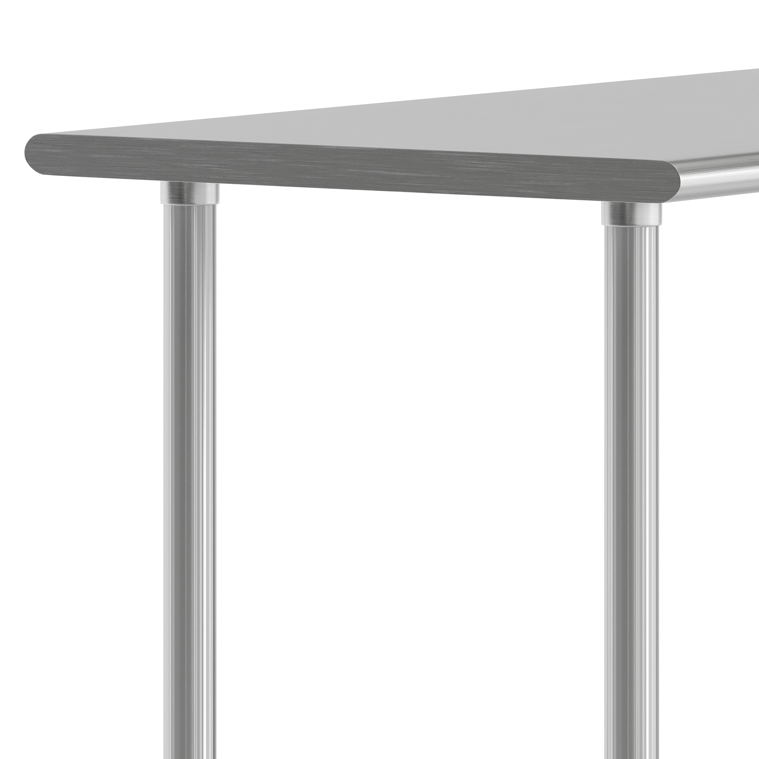 Reese 30x48 Portable Prep and Work Table with NSF Certified 18 Gauge Stainless Steel Top Shelf, Galvanized Steel Undershelf, 4 Casters with 2 Locking