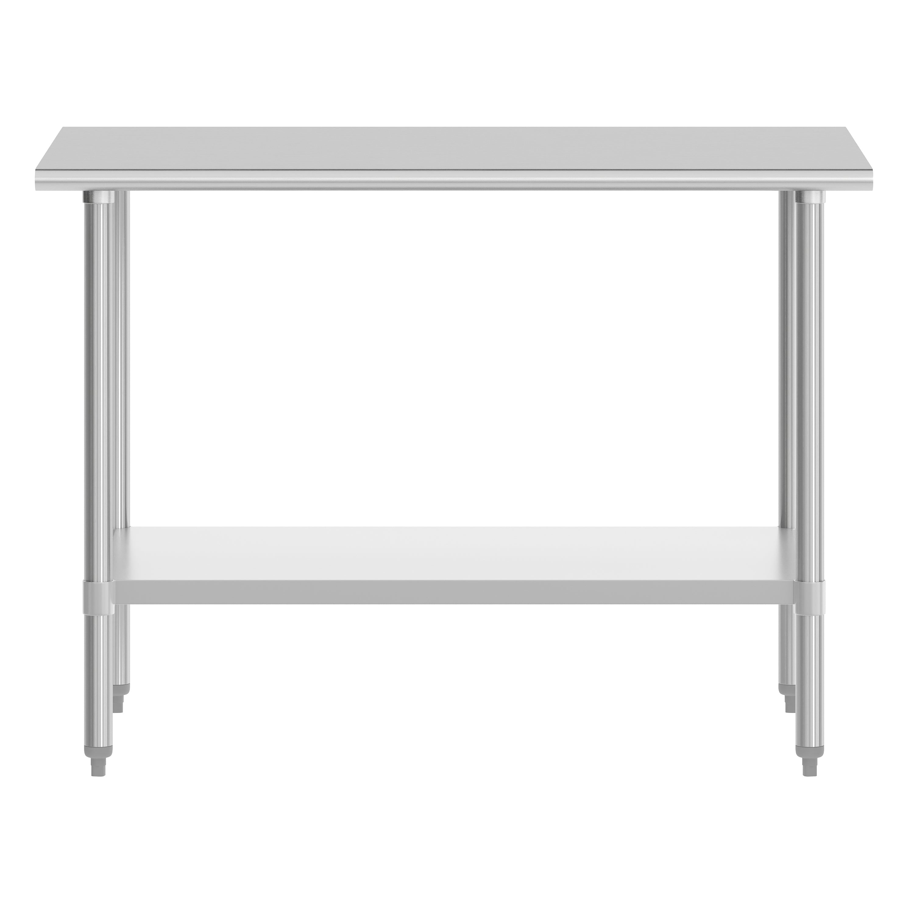 Reese 30x48 Portable Prep and Work Table with NSF Certified 18 Gauge Stainless Steel Top Shelf and Adjustable Galvanized Steel Undershelf