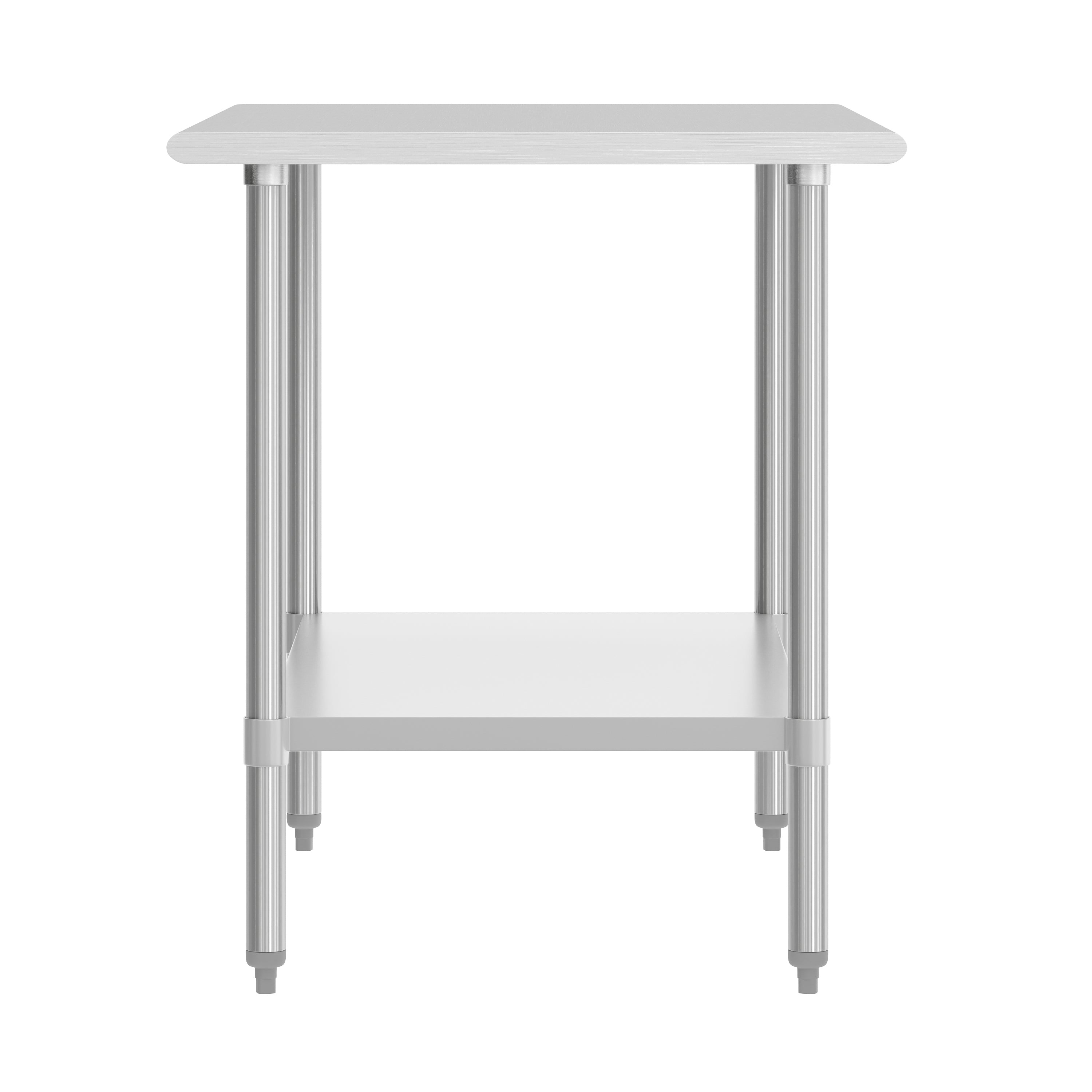 Reese 30x48 Portable Prep and Work Table with NSF Certified 18 Gauge Stainless Steel Top Shelf and Adjustable Galvanized Steel Undershelf