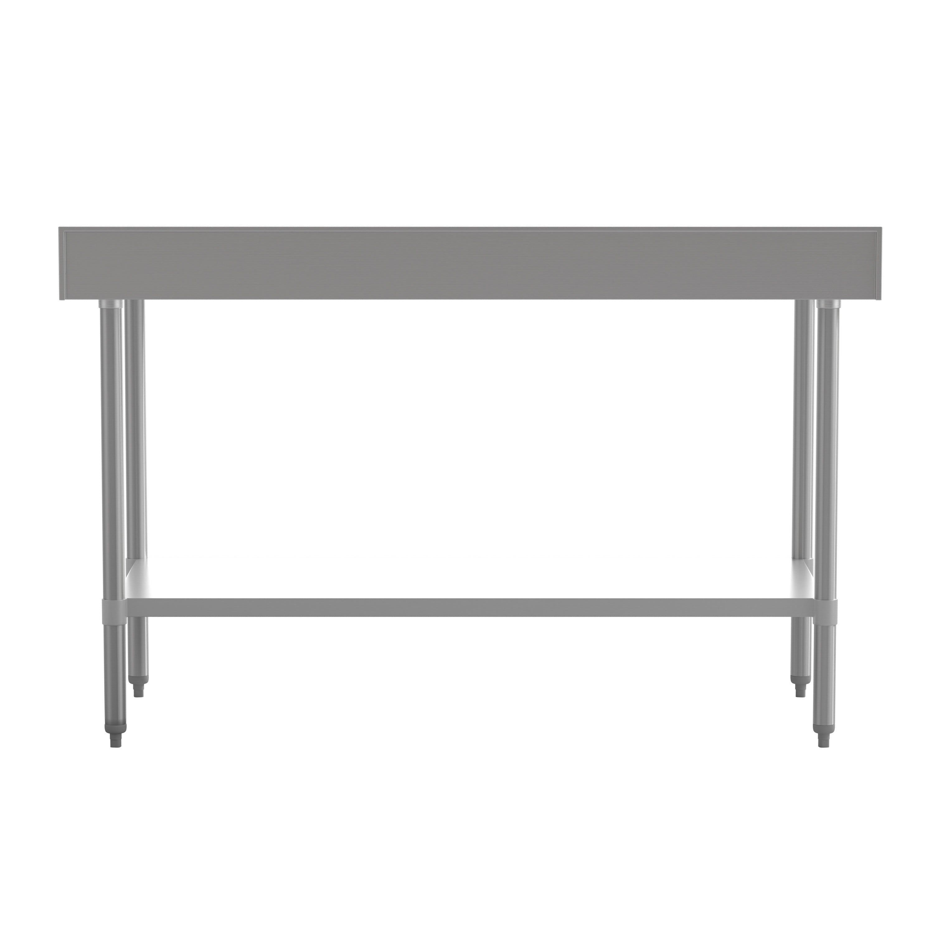 Reese Commercial Grade 430 Stainless Steel 18 Gauge NSF Certified 30" x 60" Kitchen Prep and Work Table with Adjustable Shelf and 4" Backsplash