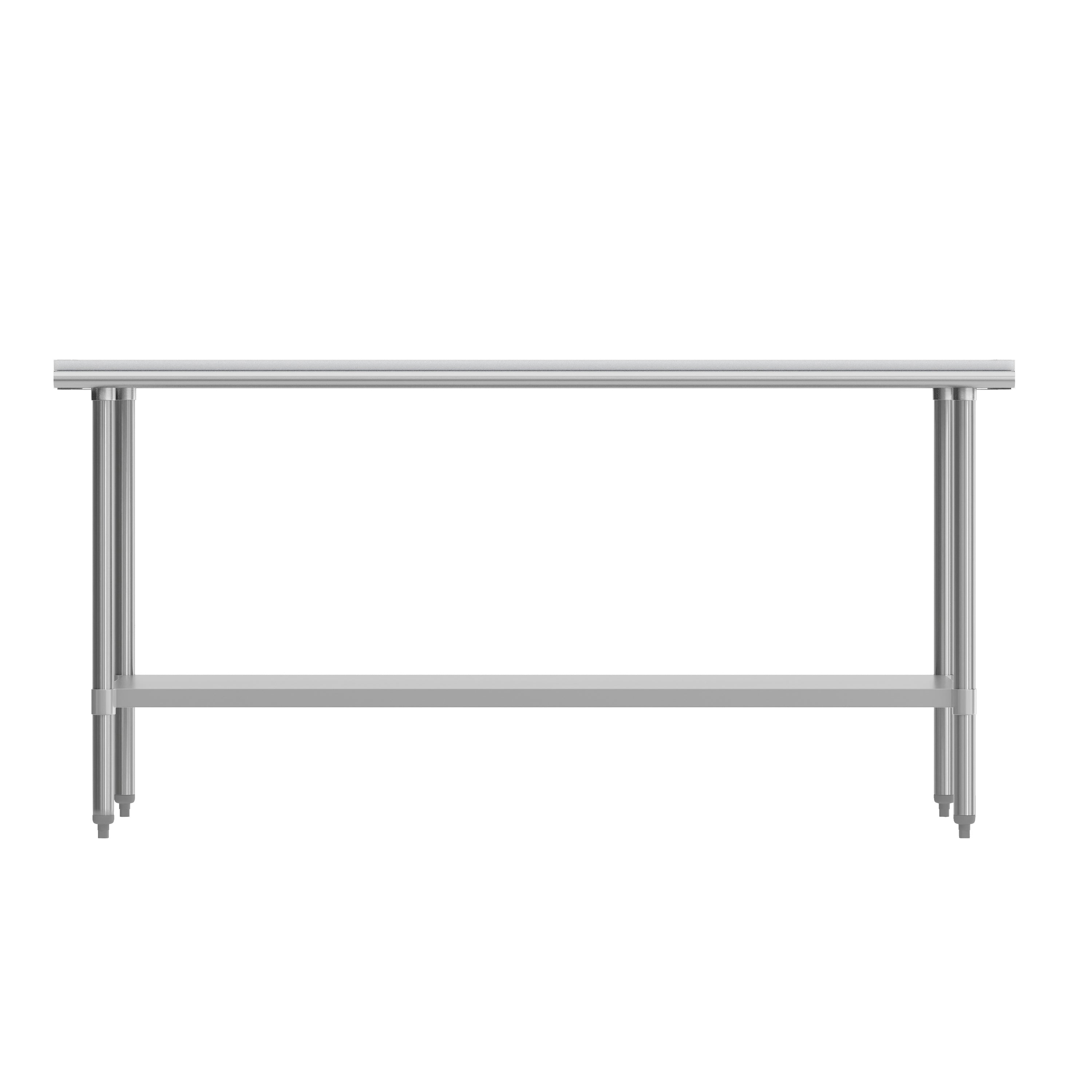 Reader Portable Prep and Work Table with NSF Certified 18 Gauge Stainless Steel Top Shelf with Poly Cutting Board and Galvanized Steel Undershelf