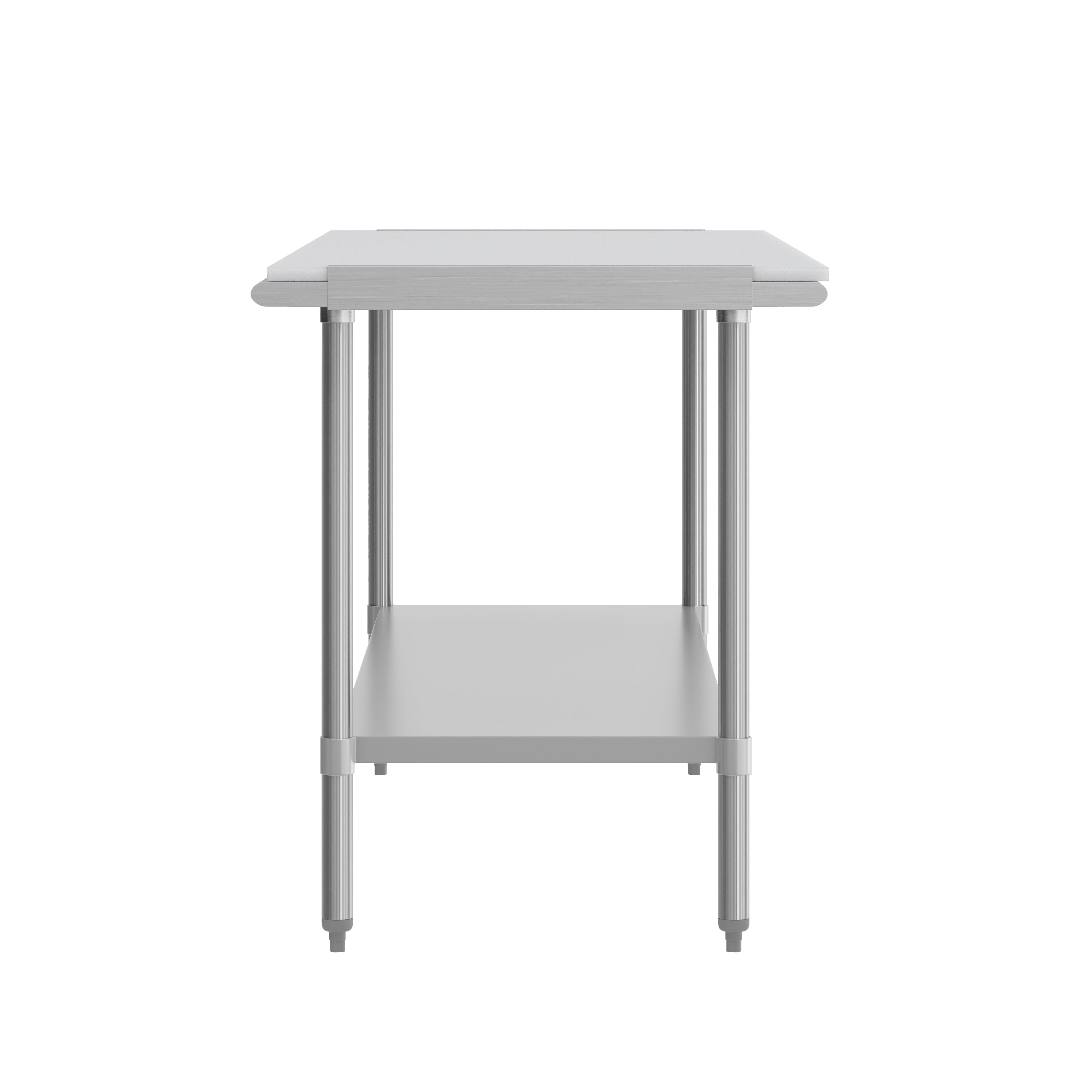 Reader Portable Prep and Work Table with NSF Certified 18 Gauge Stainless Steel Top Shelf with Poly Cutting Board and Galvanized Steel Undershelf