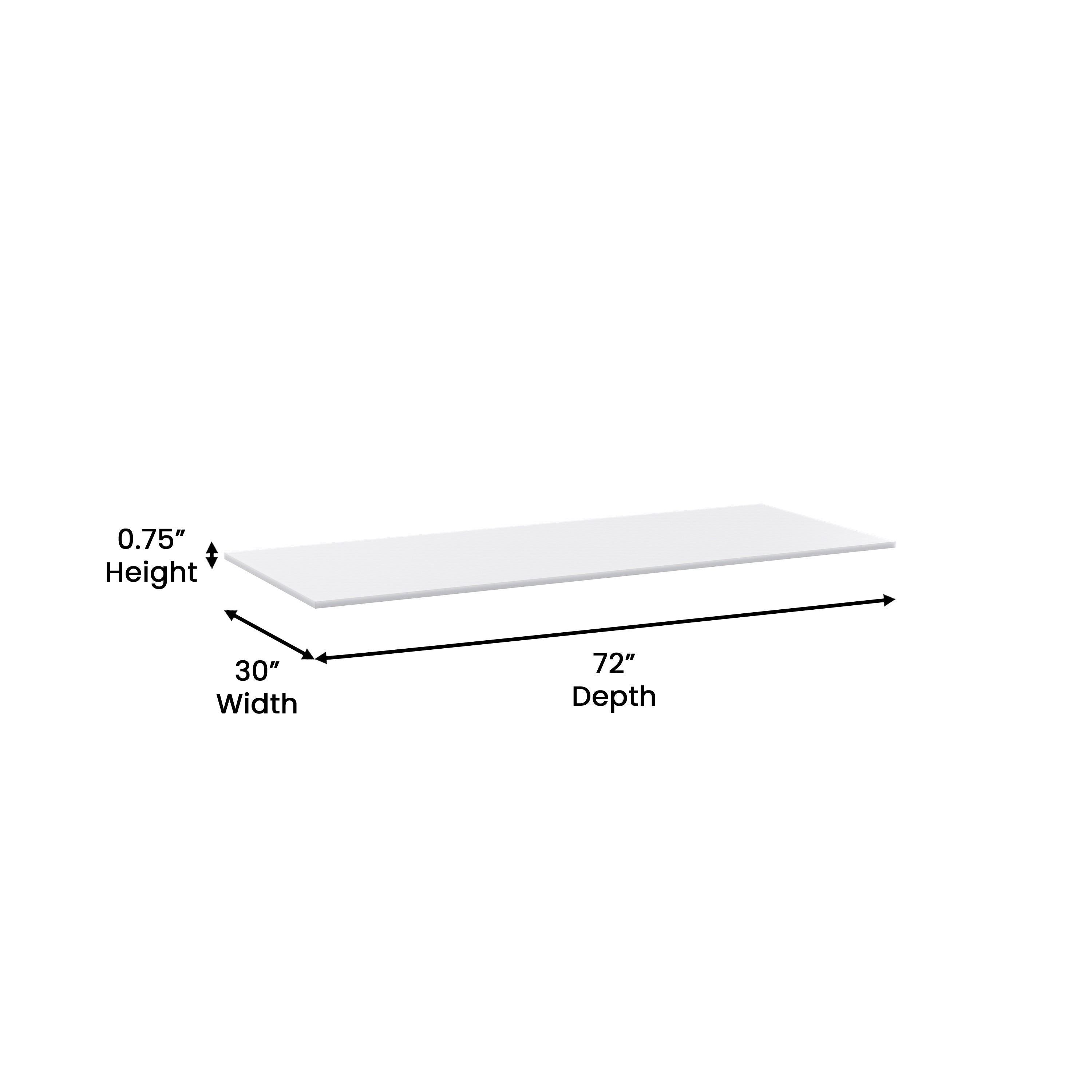Denton Commercial Grade NSF Certified High-Pressure 0.75" Thick Poly Top Cutting Board with Brackets for Kitchen Tabletop