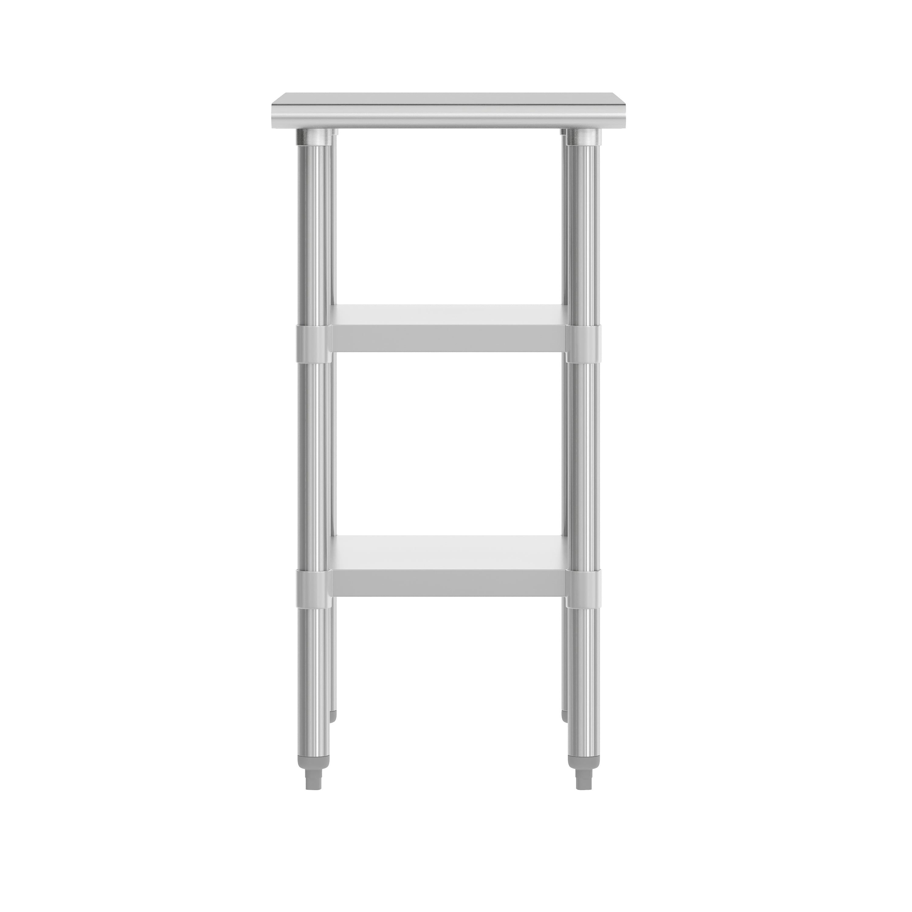 Reese 24x18 Portable Prep and Work Table with NSF Certified 18 Gauge Stainless Steel Top Shelf and 2 Adjustable Galvanized Steel Undershelves