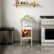 Reese 24x18 Portable Prep and Work Table with NSF Certified 18 Gauge Stainless Steel Top Shelf and 2 Adjustable Galvanized Steel Undershelves