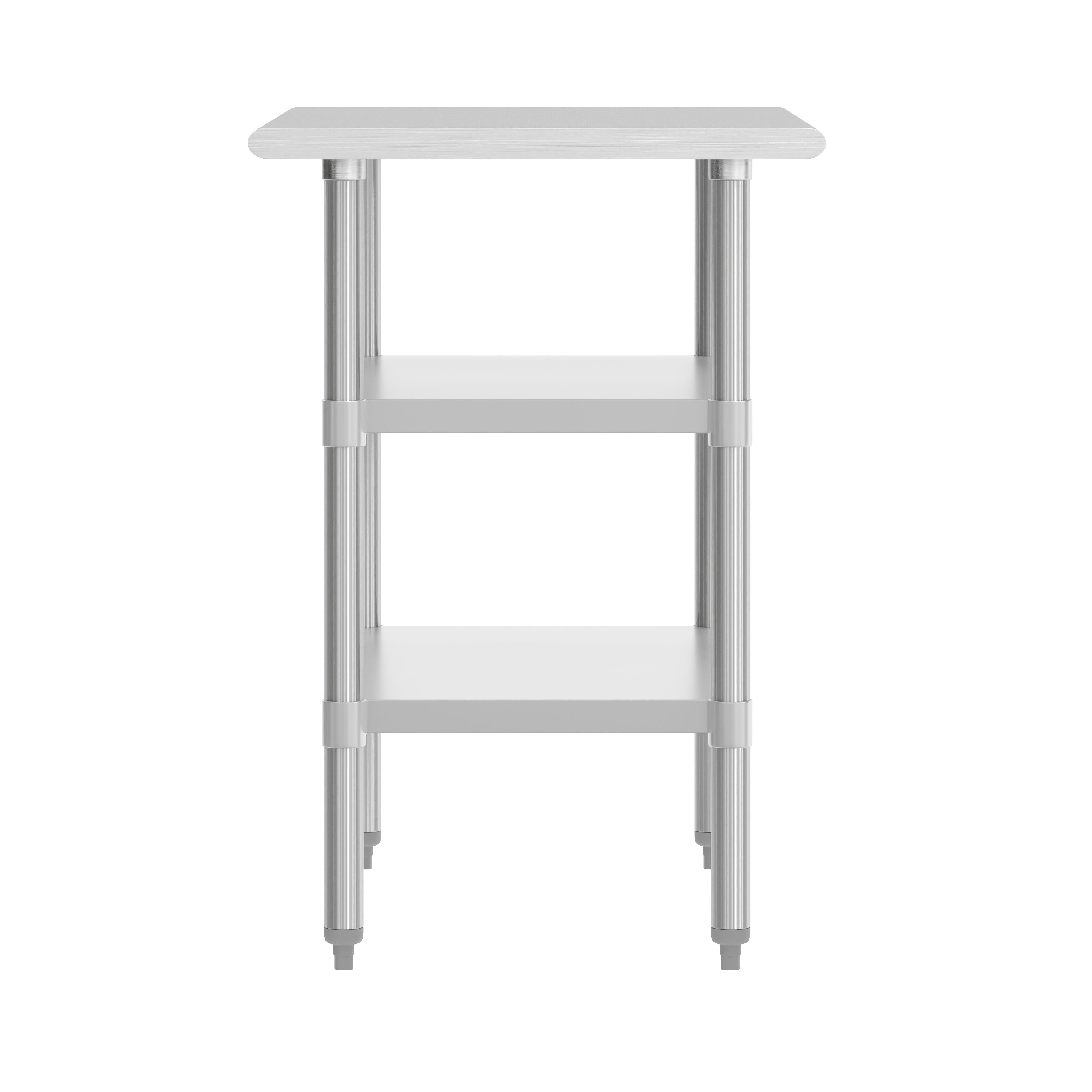 Reese 24x36 Portable Prep and Work Table with NSF Certified 18 Gauge Stainless Steel Top Shelf and 2 Adjustable Galvanized Steel Undershelves