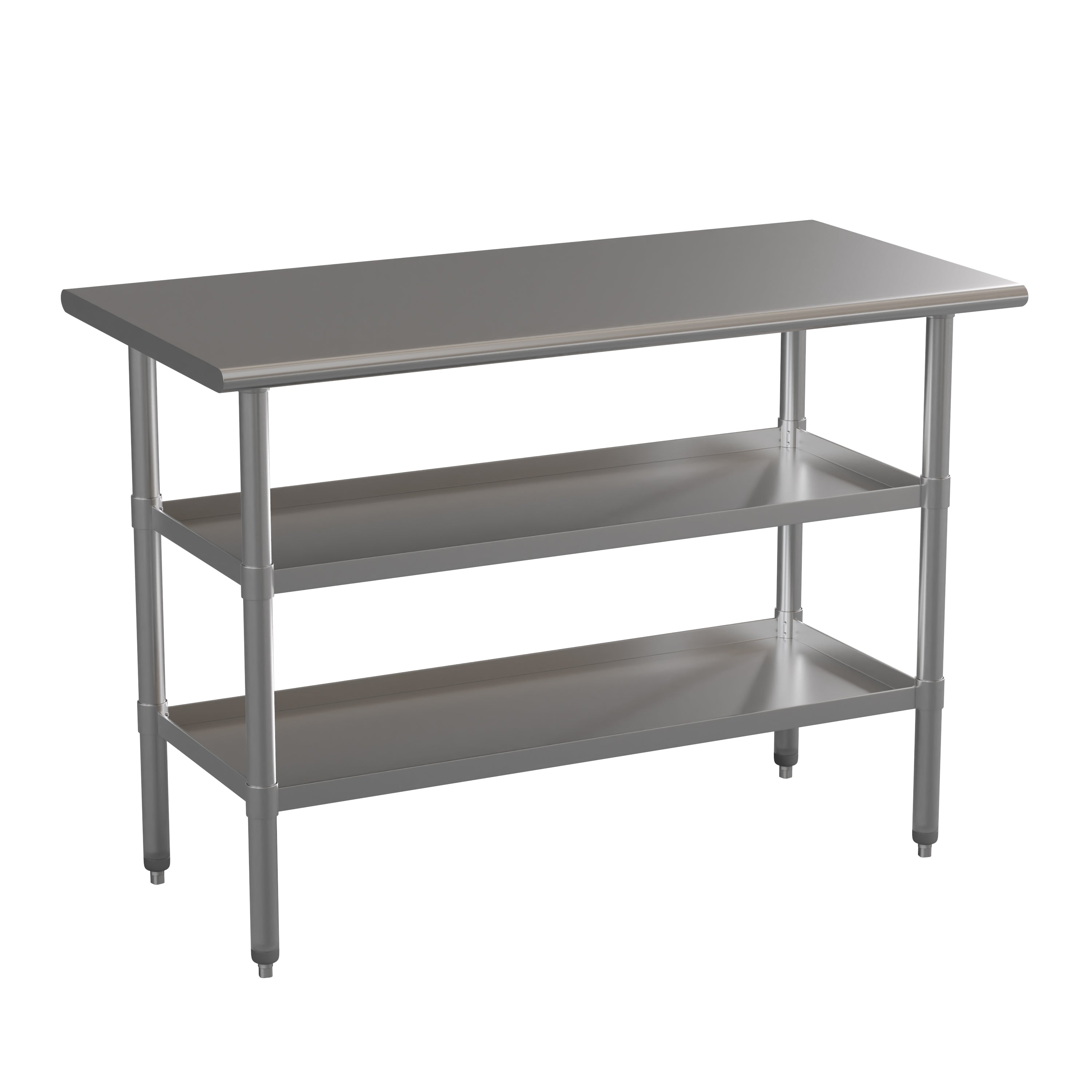 Hogan Stainless Steel 18 Gauge Work Table with 2 Undershelves - NSF Certified - 48"W x 24"D x 34.5"H