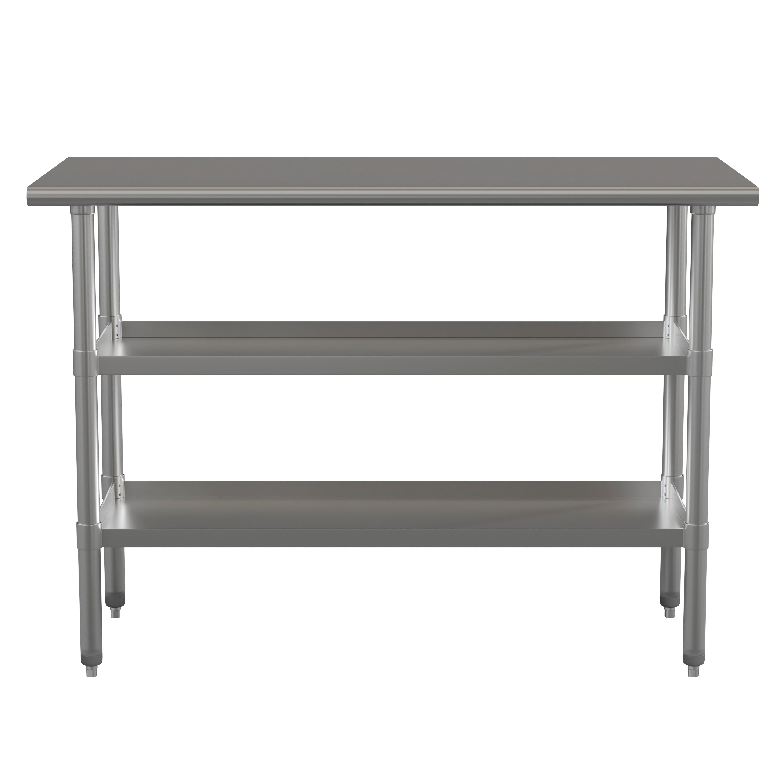 Hogan Stainless Steel 18 Gauge Work Table with 2 Undershelves - NSF Certified - 48"W x 24"D x 34.5"H