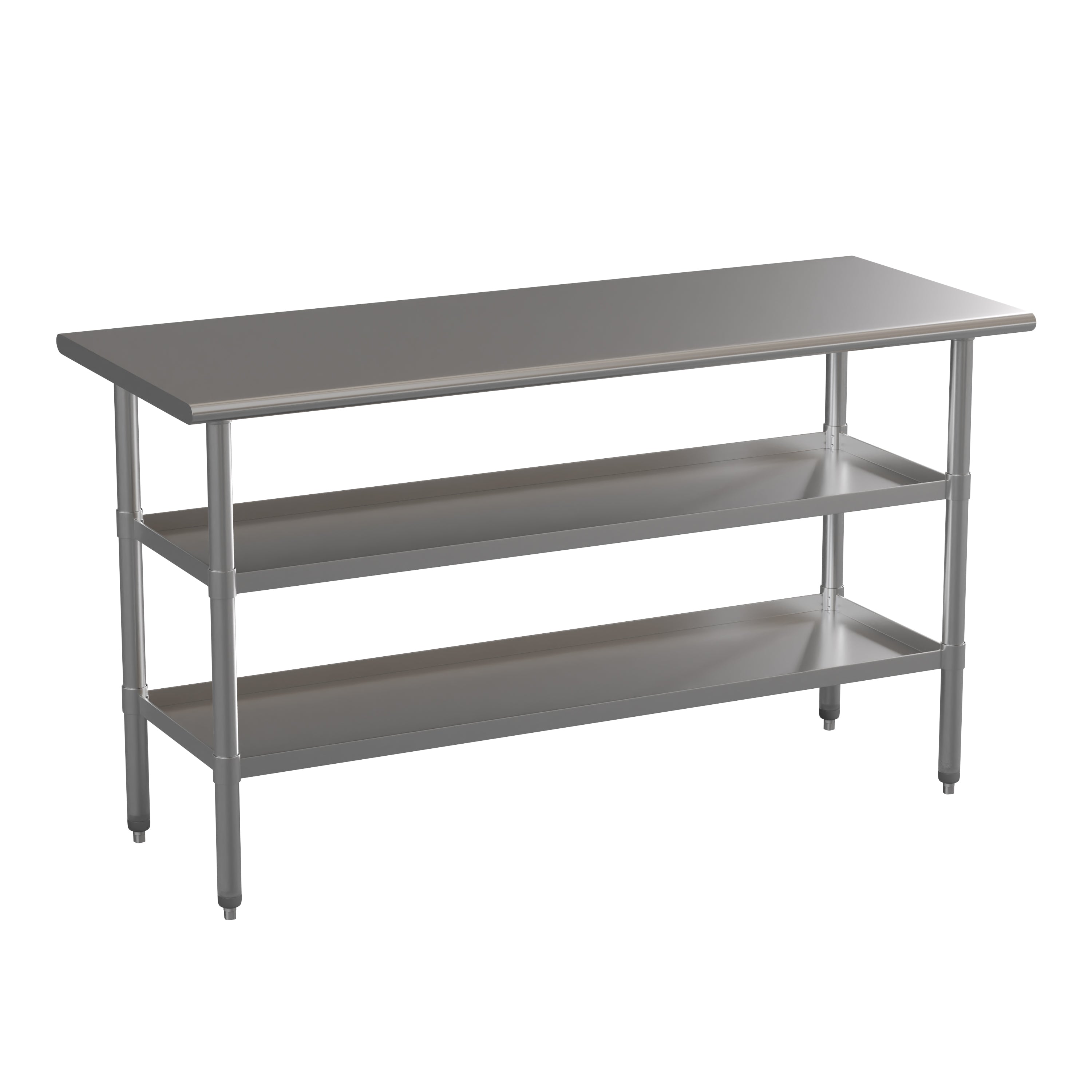 Randolph Stainless Steel 18 Gauge Work Table with 2 Undershelves - 60"W x 24"D x 34.5"H, NSF