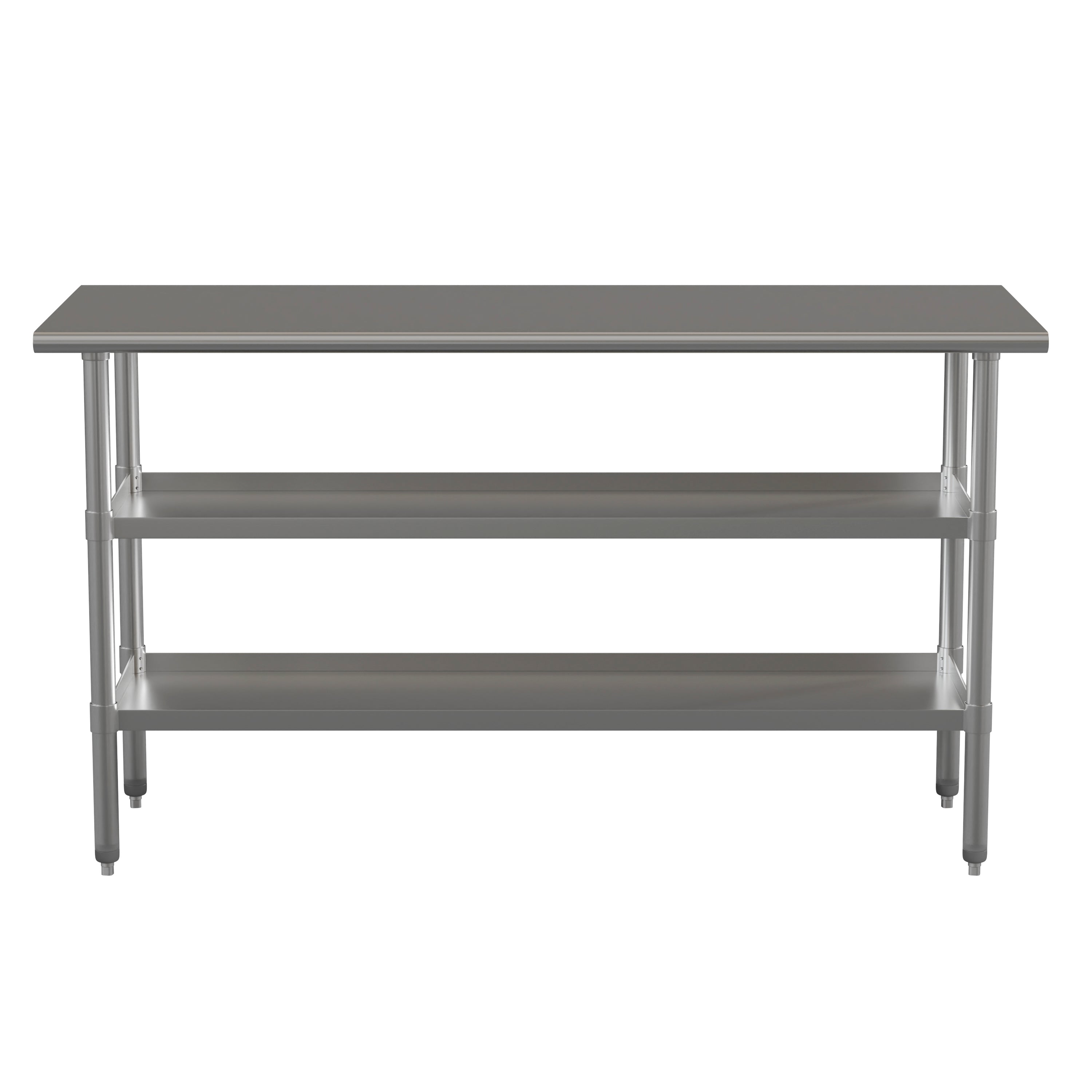Randolph Stainless Steel 18 Gauge Work Table with 2 Undershelves - 60"W x 24"D x 34.5"H, NSF