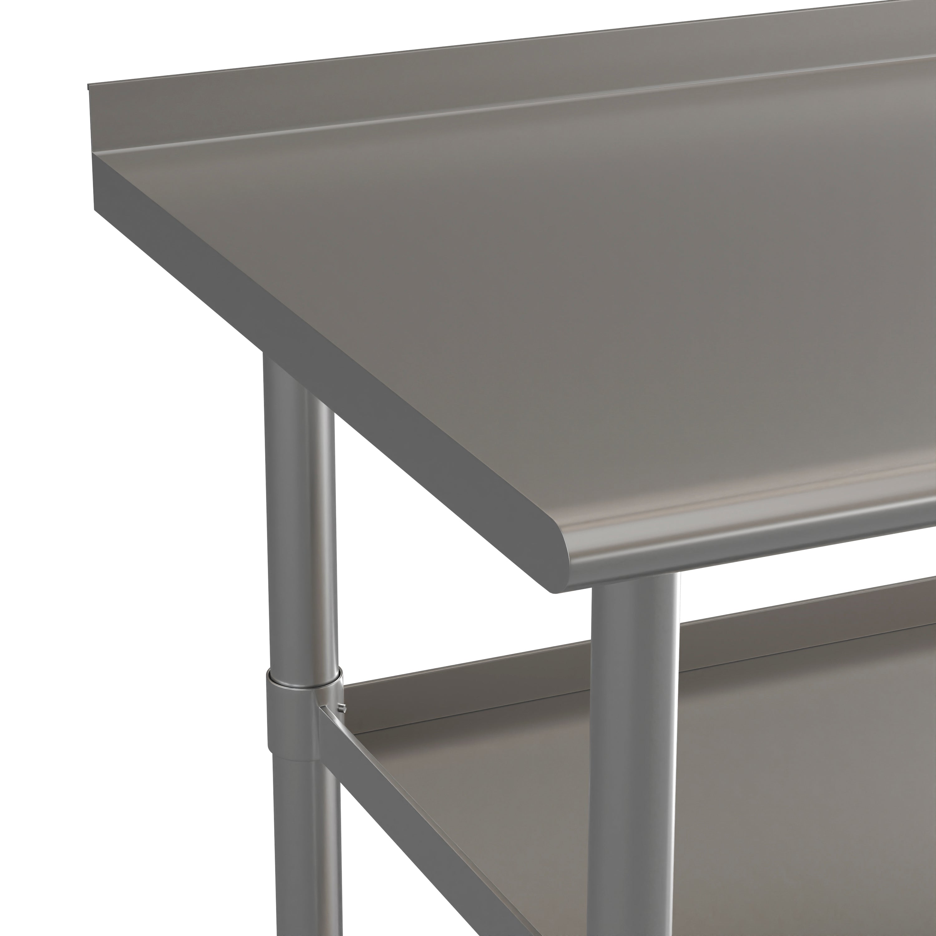 Randolph Stainless Steel 18 Gauge Work Table with 1.5" Backsplash and 2 Undershelves - 60"W x 24"D x 36"H, NSF