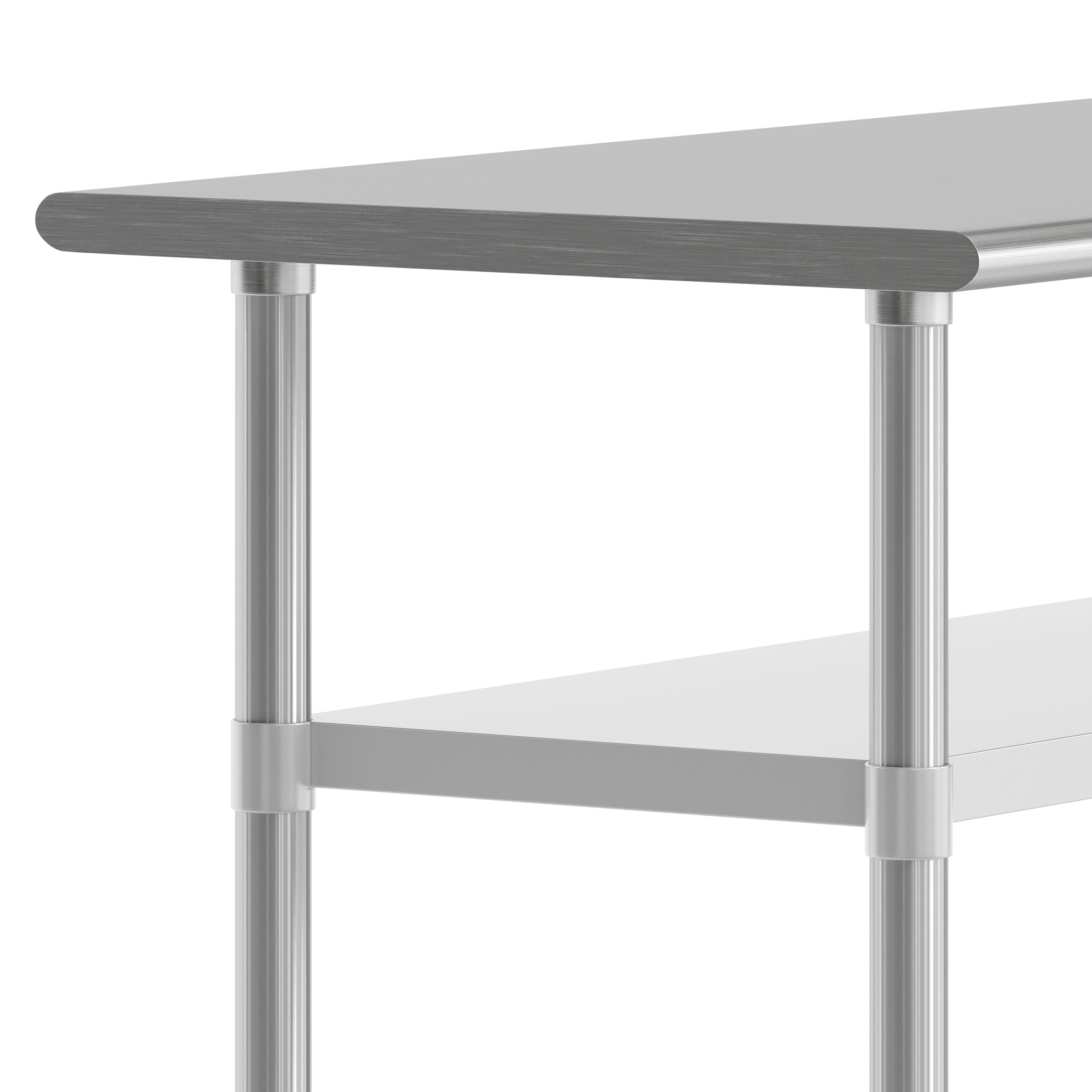 Reese 24x72 Portable Prep and Work Table with NSF Certified 18 Gauge Stainless Steel Top Shelf and 2 Adjustable Galvanized Steel Undershelves