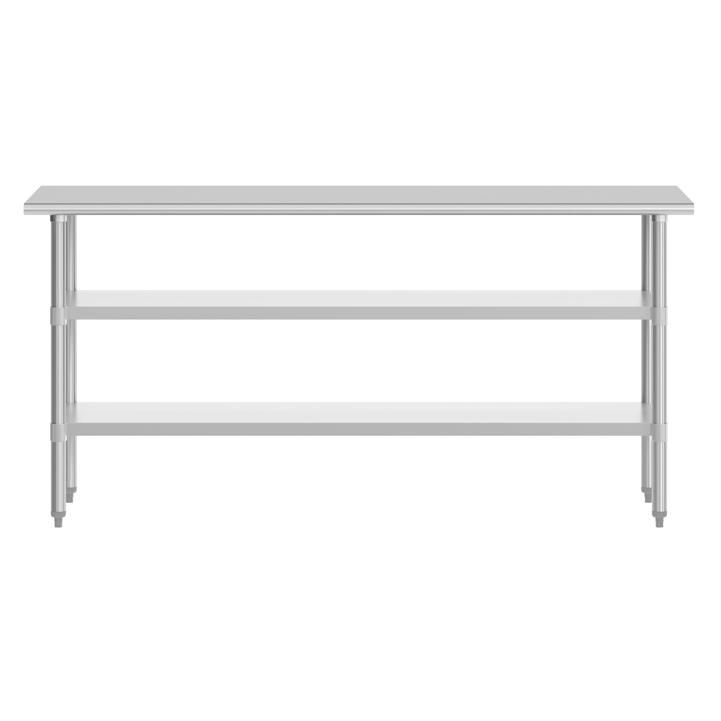Reese 24x72 Portable Prep and Work Table with NSF Certified 18 Gauge Stainless Steel Top Shelf and 2 Adjustable Galvanized Steel Undershelves