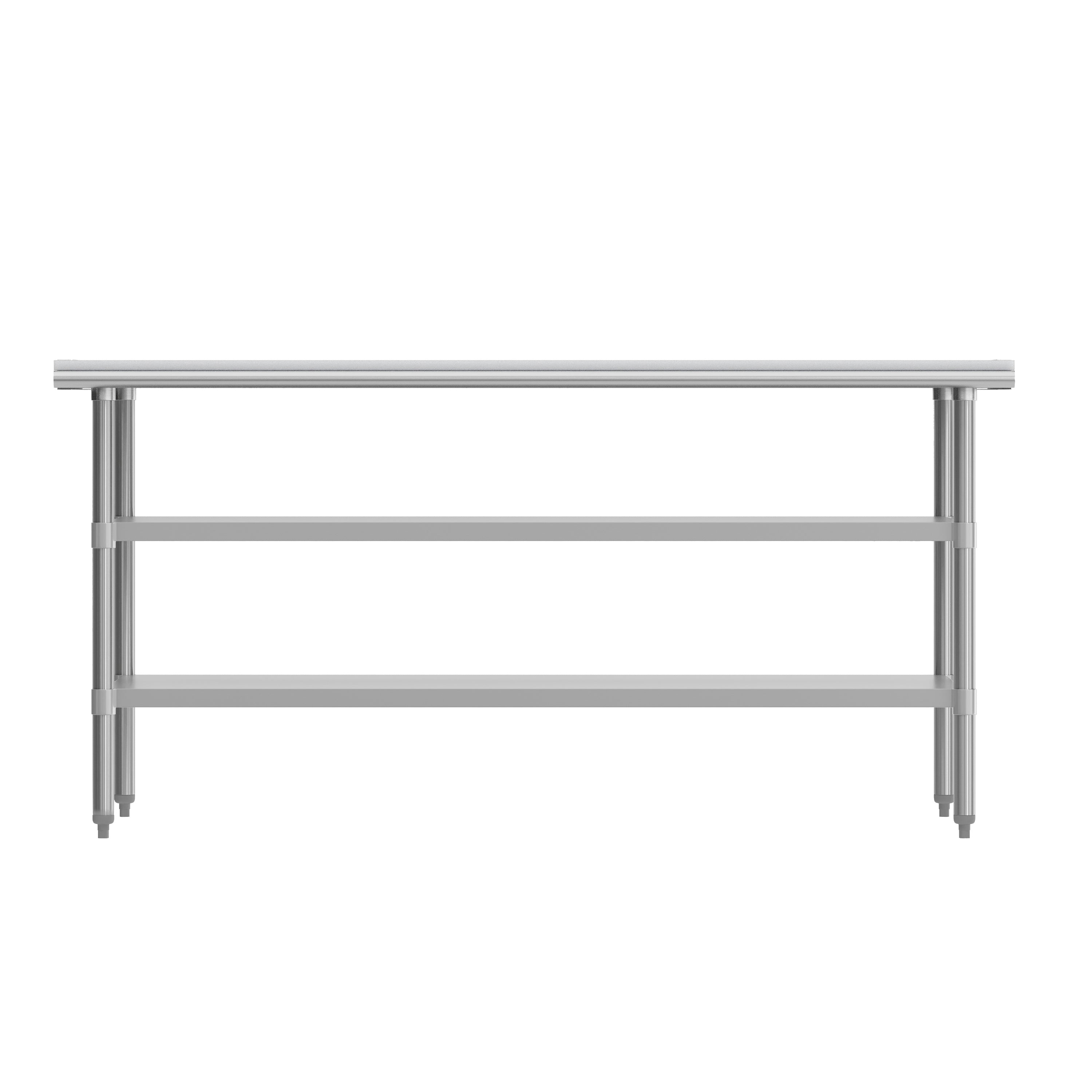 Reader Portable Prep and Work Table with NSF Certified 18 Gauge Stainless Steel Top Shelf with Poly Cutting Board and 2 Galvanized Steel Undershelves