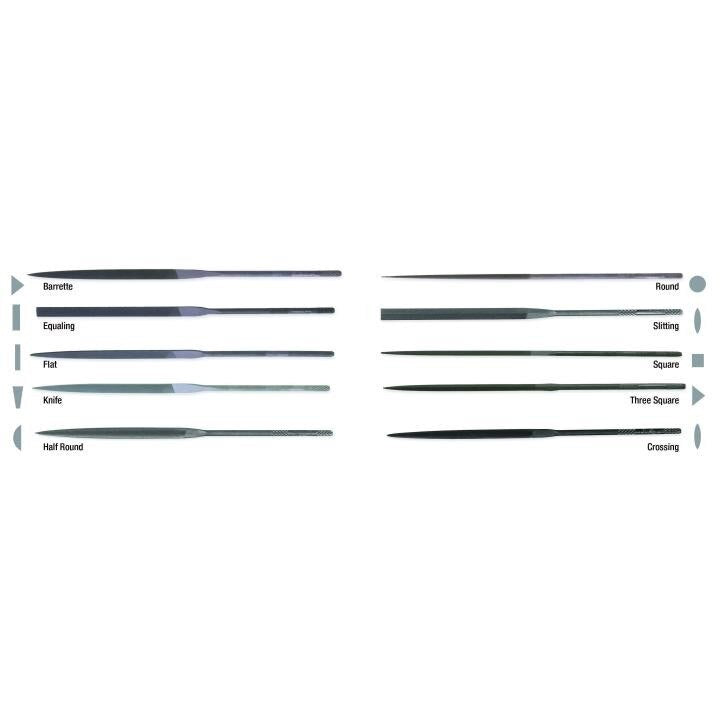 37081 Crescent Nicholson, Needle File, Cut Edges, Half Round, 4 Inch, Steel