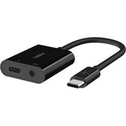 Belkin RockStar USB-C to 3.5mm/Audio Headphone Jack  + USB-C Quick Charge Adapter - Black