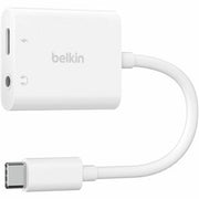 Belkin - RockStar 3.5mm Audio + USB-C Charge Adapter - Mini-phone/USB-C Audio/Data Cable for Smartphones, Tablets, Laptops