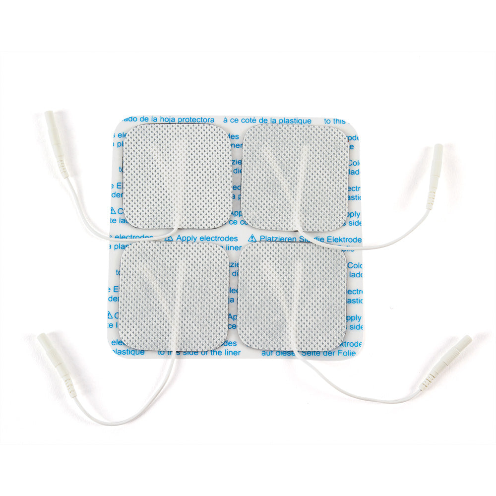 Bodymed 2"X2" Silver Carbon Electrode, Cloth Back, Reusable, 4/Pk