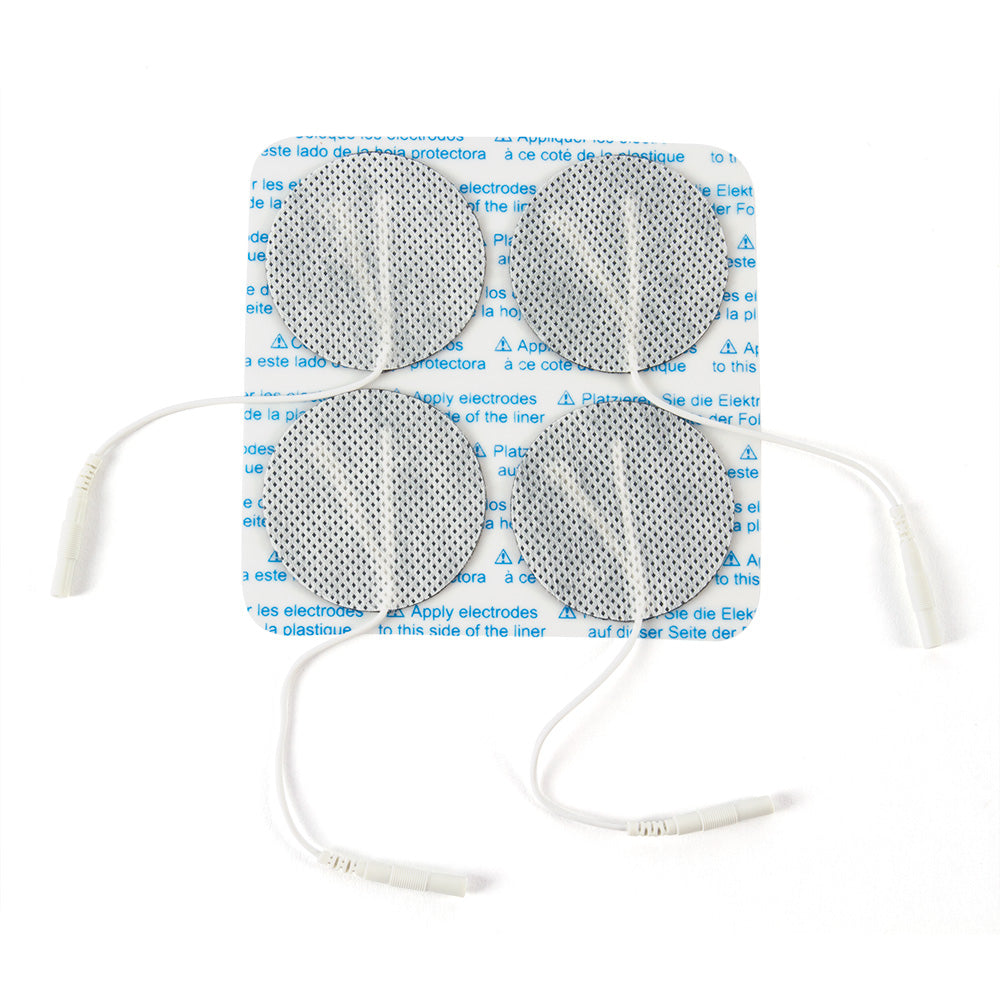 Reusable 2" Round White Fabric Carbon Electrode-----------4/Pk