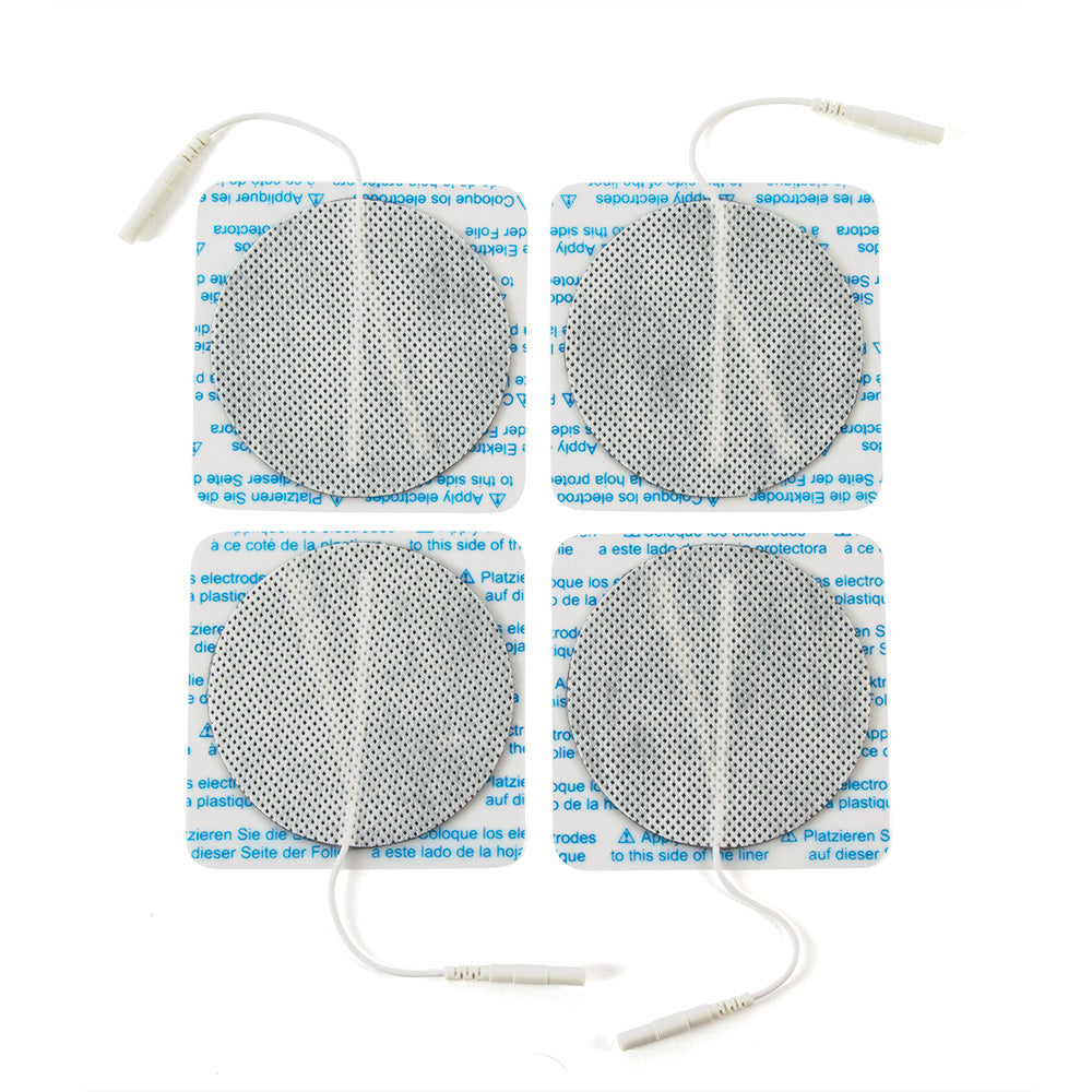 Bodymed 3" Round Silver Carbon Electrode, Cloth Back, Reusable, 4/Pk