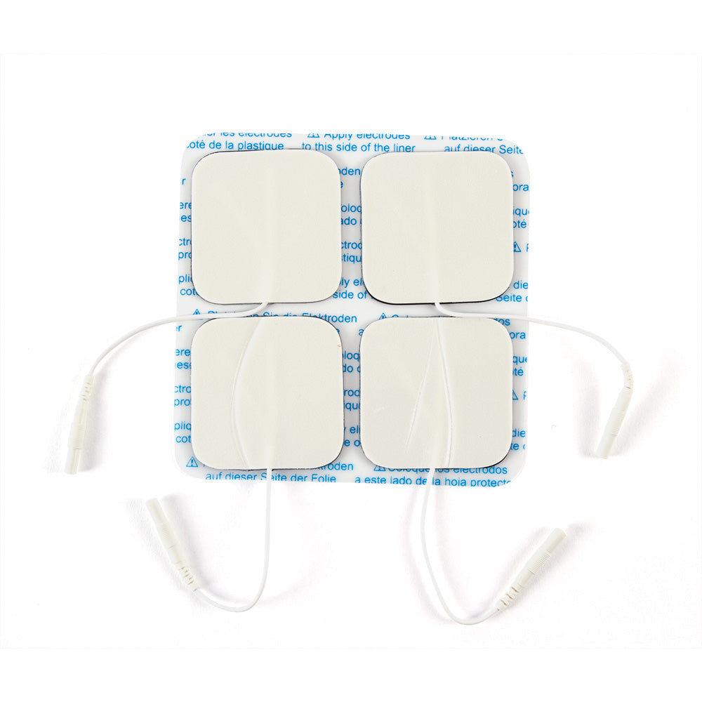 2" X 2" Square White Foam Carbon Electrode, 4/Pk