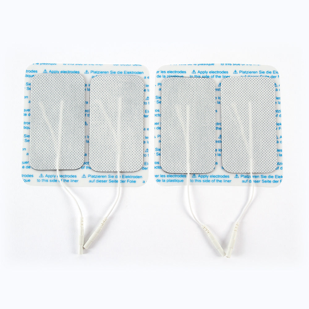 Reusable 2"' X 3.5" Rectangular White Fabric Carbon Electrode, 4/Pk