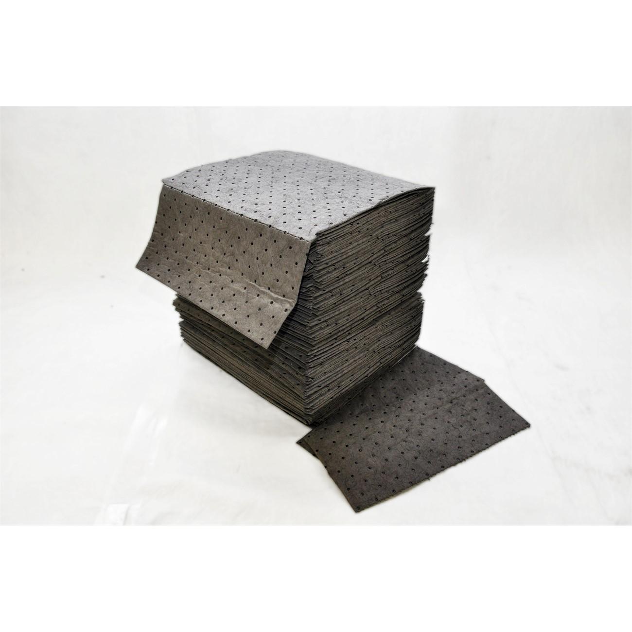 Spilfyter 16"x18" Universal Single-Ply Sorbent Pads, 200/Bag