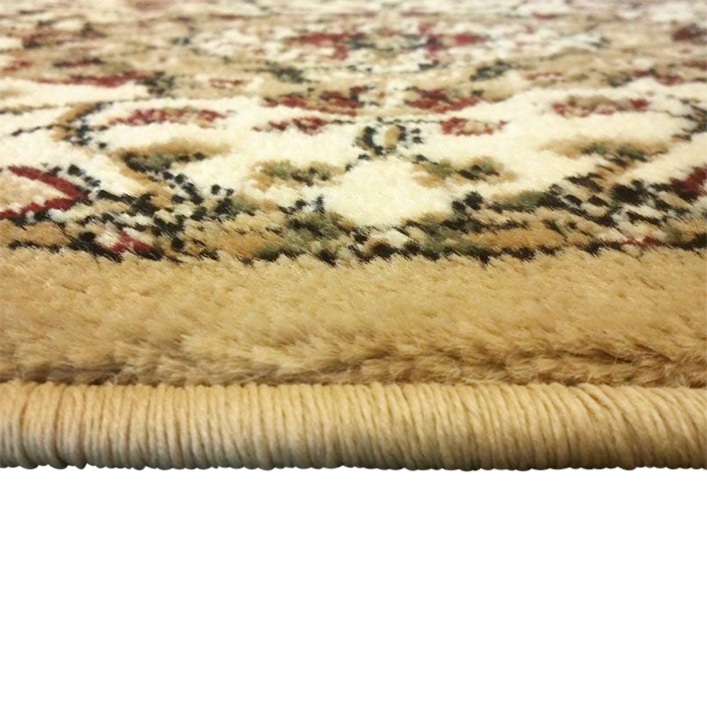 Mersin Collection Persian Style 2x3 Ivory Area Rug-Olefin Rug with Jute Backing-Hallway, Entryway, Bedroom, Living Room