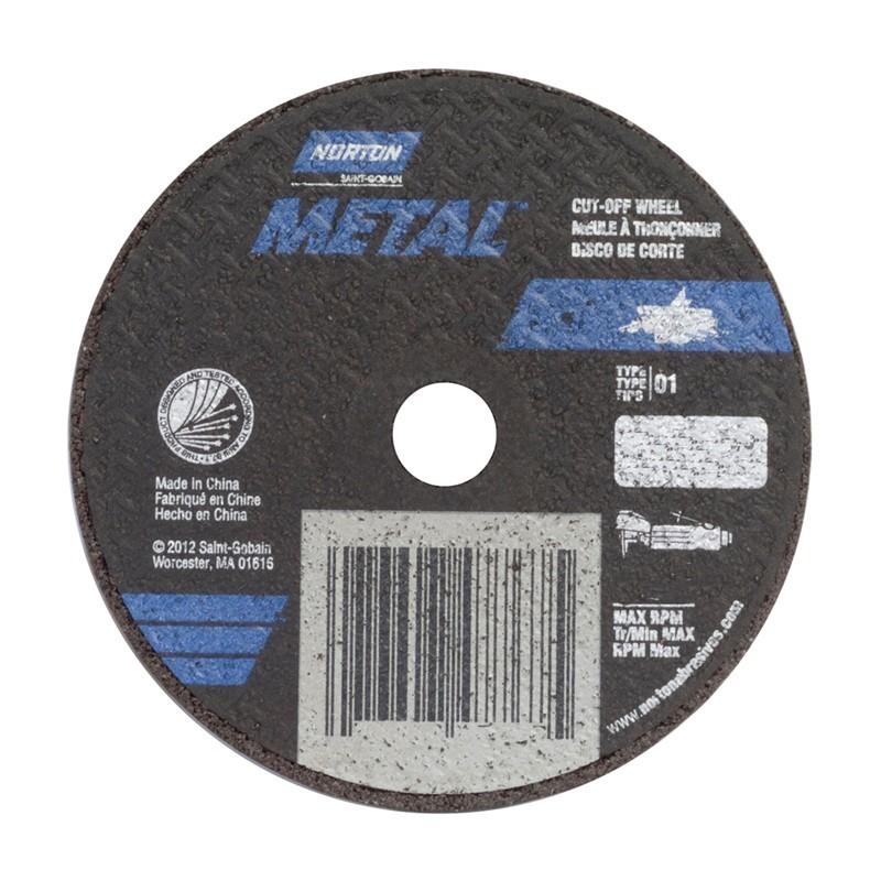 Small Diameter Cut-Off Blades Type 1 Metal - Aluminum Oxide, Size: 4 x .035 x 3/8, RPM: 19100, Packaging Qty: 25 per box