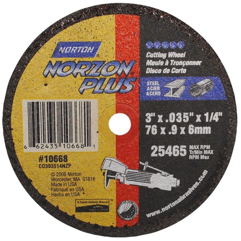 NORTON CUTOFF WHEEL L2280102 3"X.035X1/4" NZTAF