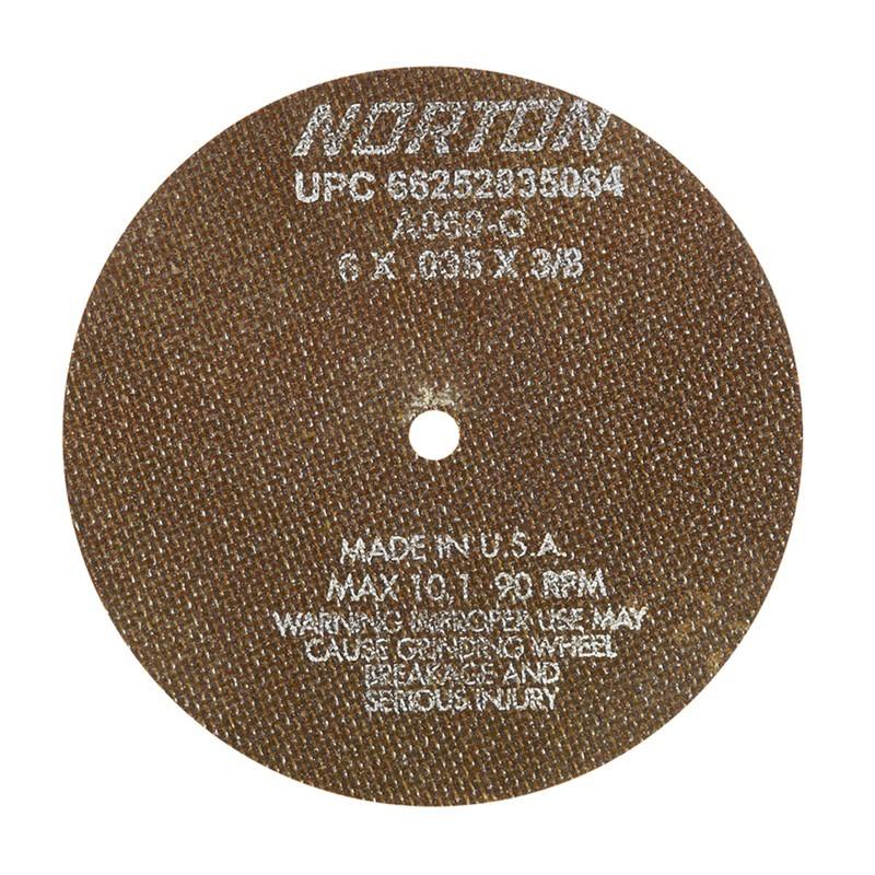 Norton Cut OFF wheel. 6x.035x3/8, Type 1. 25/Box