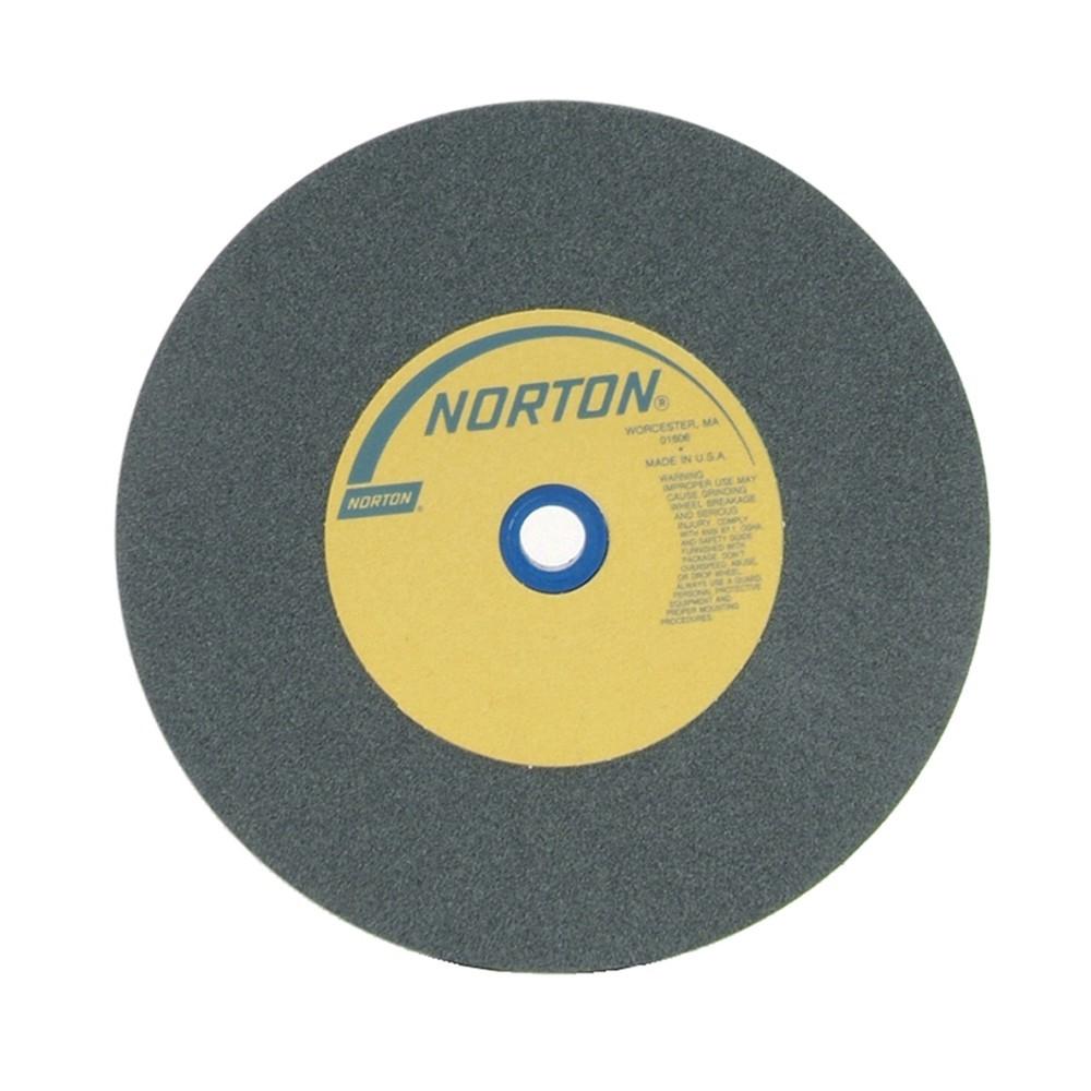 Norton Grinding Wheel, Bench and Pedestal Wheel, Type 1 - Silicon Carbide for Non-Metal, 10 x 1 x 1-1/4 Med