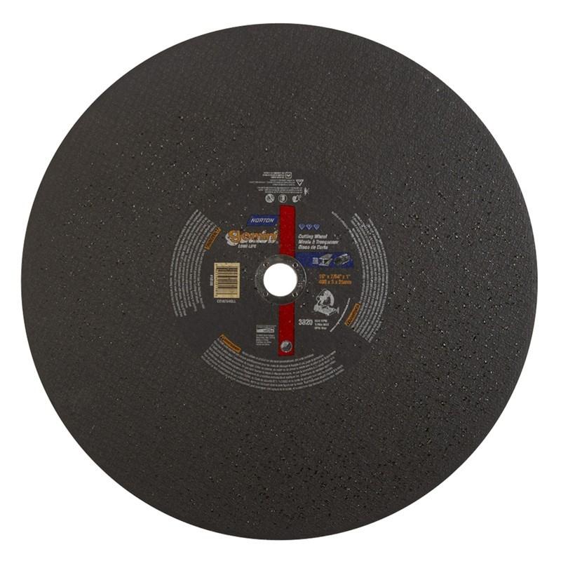 Norton Chop Saw Reinforced Blades Type 1- Metal - Gemini Aluminum Oxide  16 x 7/64 x 1 10 per box