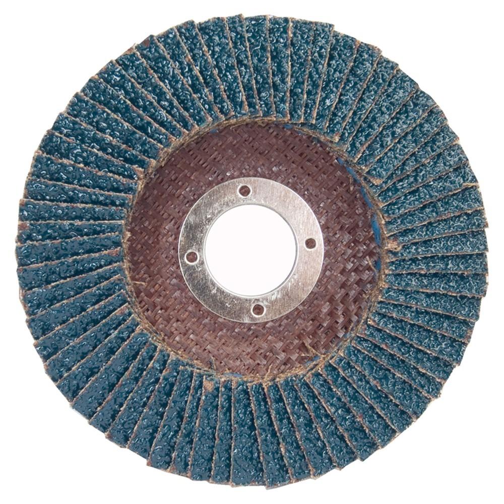 Norton Type 29 Flap Disc, Size 4 1/2 x 7/8 Inches, Angle Face, Charger R822 Zirconia Alumina Abrasive, 5/cs, 60 grit