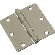 National 3-1/2 In. x 1/4 In. Radius Satin Nickel Door Hinge