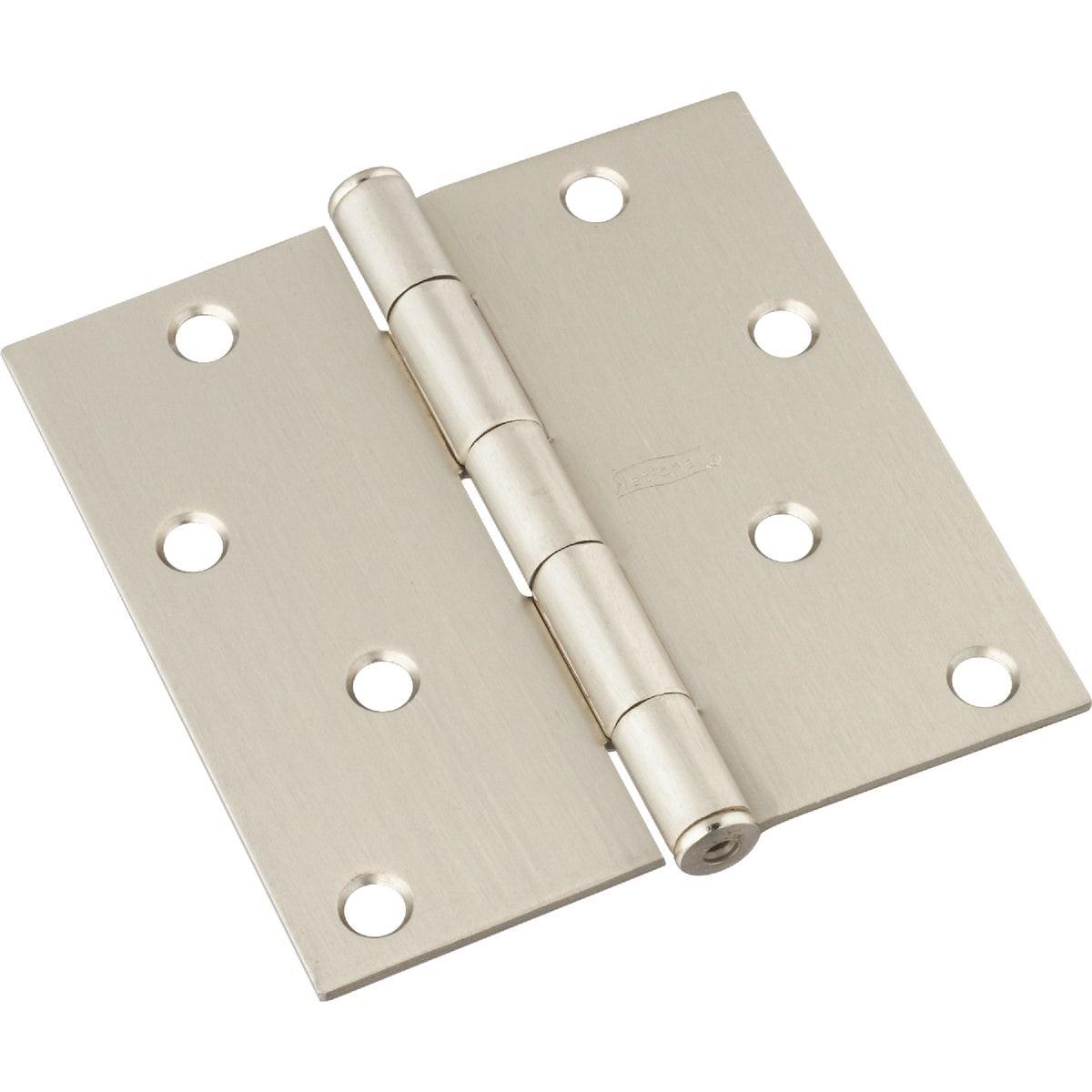National 4 In. Square Satin Nickel Door Hinge