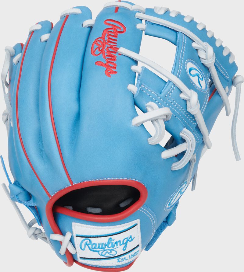 Rawlings Nxt Series 11.75-Inch Baseball Glove - Right Hand Thrower - Columbia Blue/Scarlet