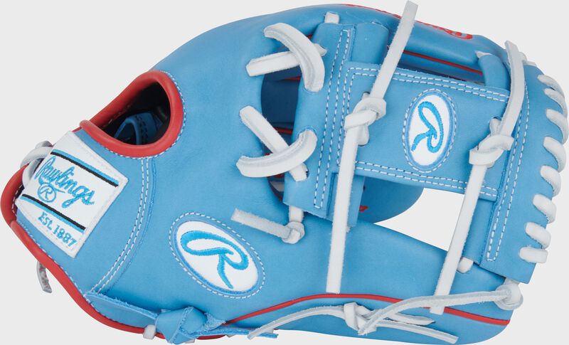 Rawlings Nxt Series 11.75-Inch Baseball Glove - Right Hand Thrower - Columbia Blue/Scarlet