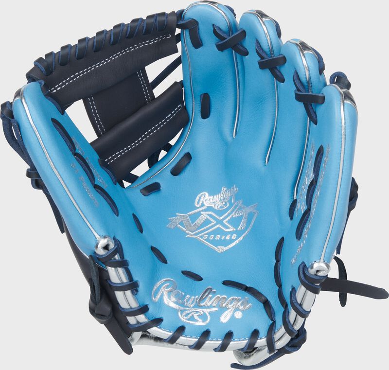 Rawlings Nxt Series 11.25-Inch Baseball Glove - Right Hand Thrower - Columbia Blue/Navy
