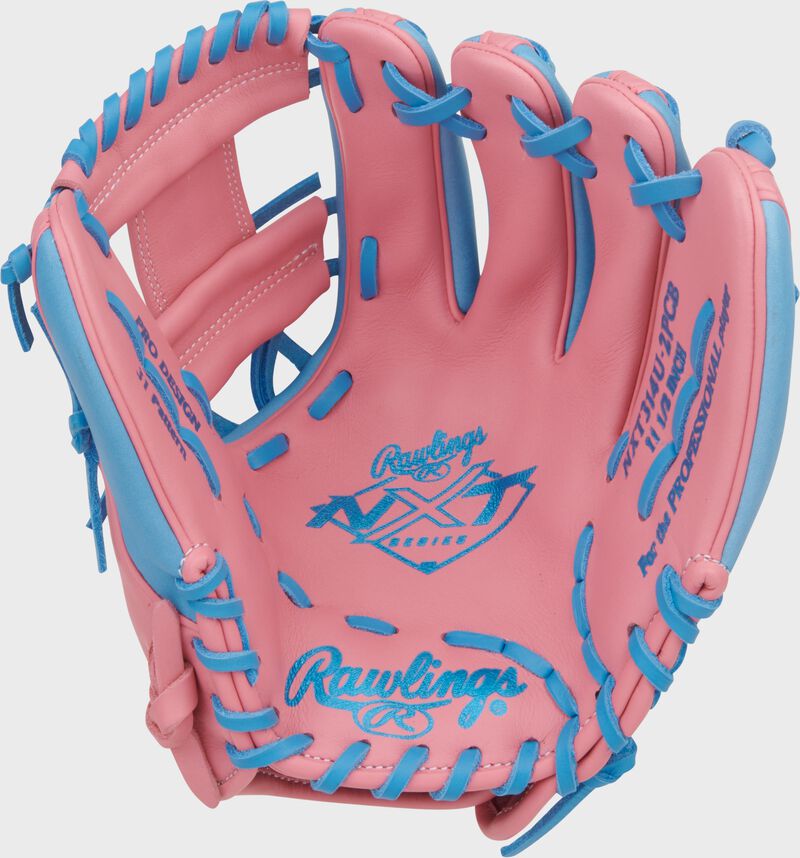 Rawlings Nxt Series 11.5-Inch Baseball Glove - Right Hand Thrower - Pink/Columbia Blue