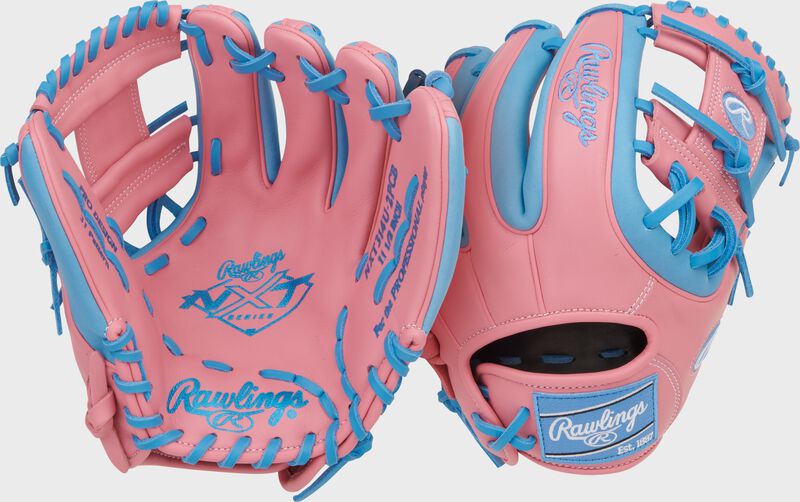 Rawlings Nxt Series 11.5-Inch Baseball Glove - Right Hand Thrower - Pink/Columbia Blue