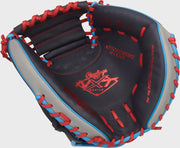 Rawlings Nxt Series Catchers Mitt 32.5-Inch Baseball Glove - Right Hand Thrower - Navy/Gray