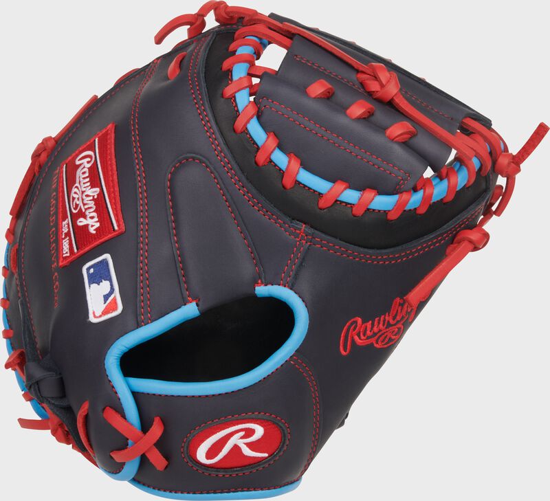 Rawlings Nxt Series Catchers Mitt 32.5-Inch Baseball Glove - Right Hand Thrower - Navy/Gray