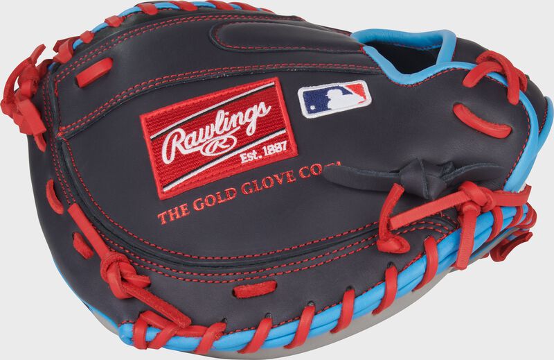 Rawlings Nxt Series Catchers Mitt 32.5-Inch Baseball Glove - Right Hand Thrower - Navy/Gray